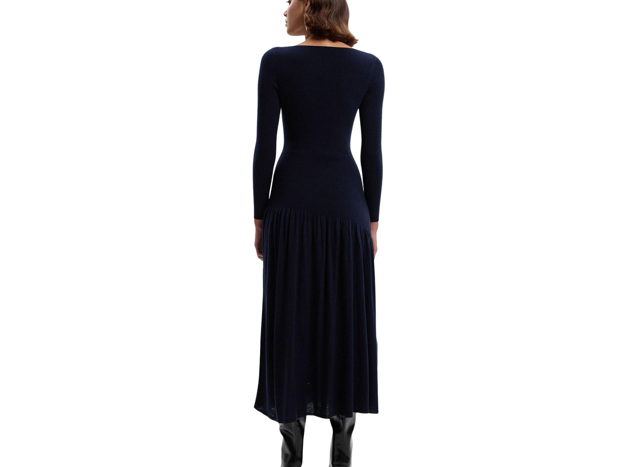 Wool Blend Sheer Knitted Skirt Dress — Image 3