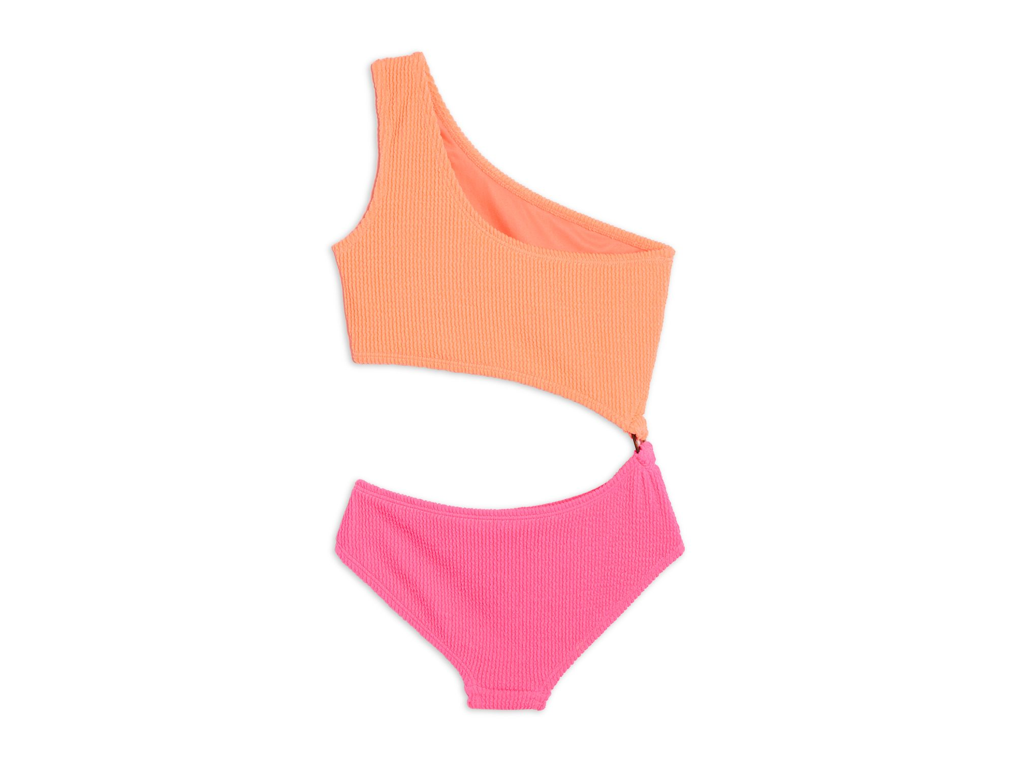 Girls' Cutout One Shoulder One Piece Swimsuit - Big Kid — Image 3