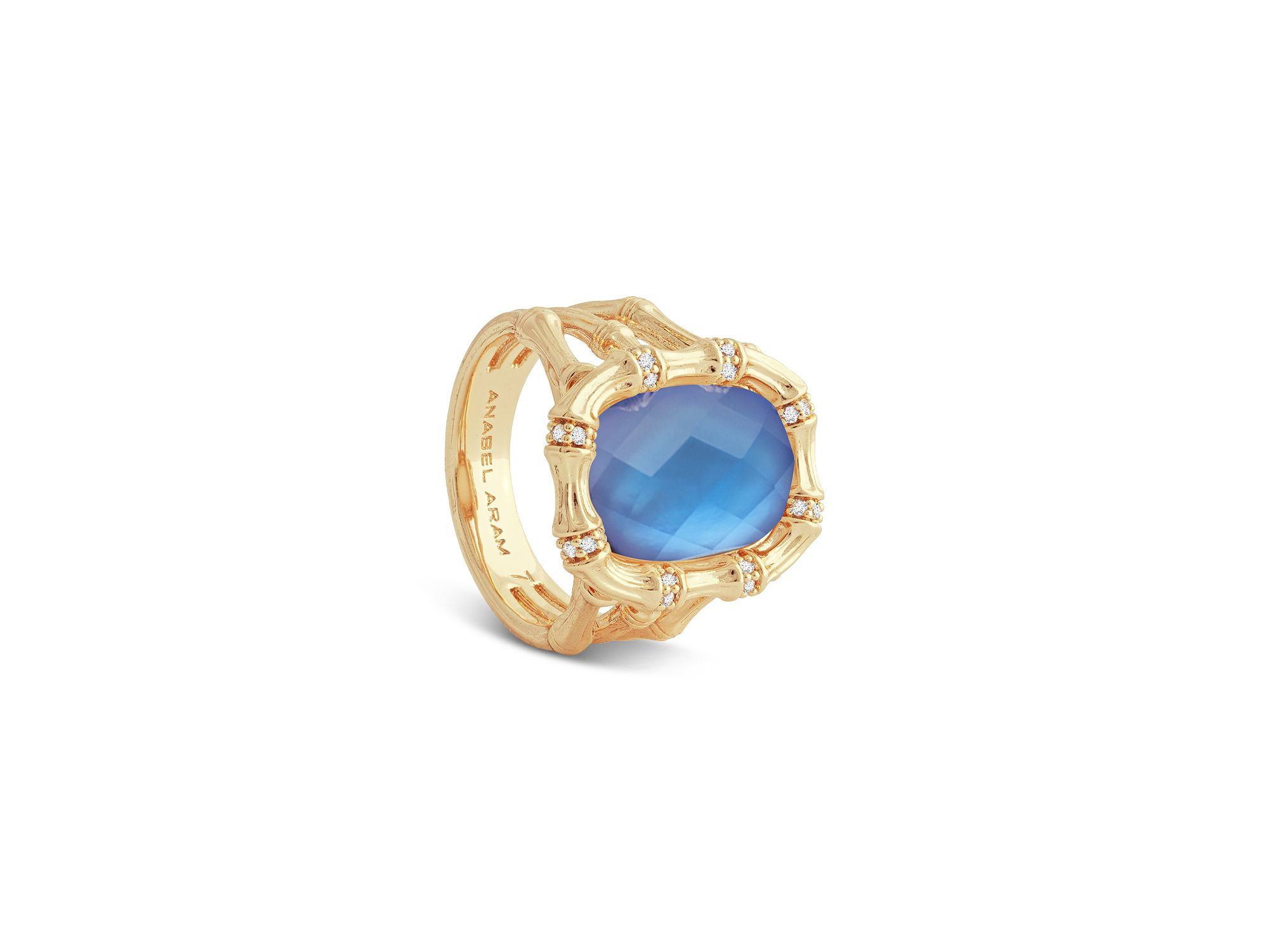 Bamboo Stone Statement Ring in 18K Gold Plated — Image 4