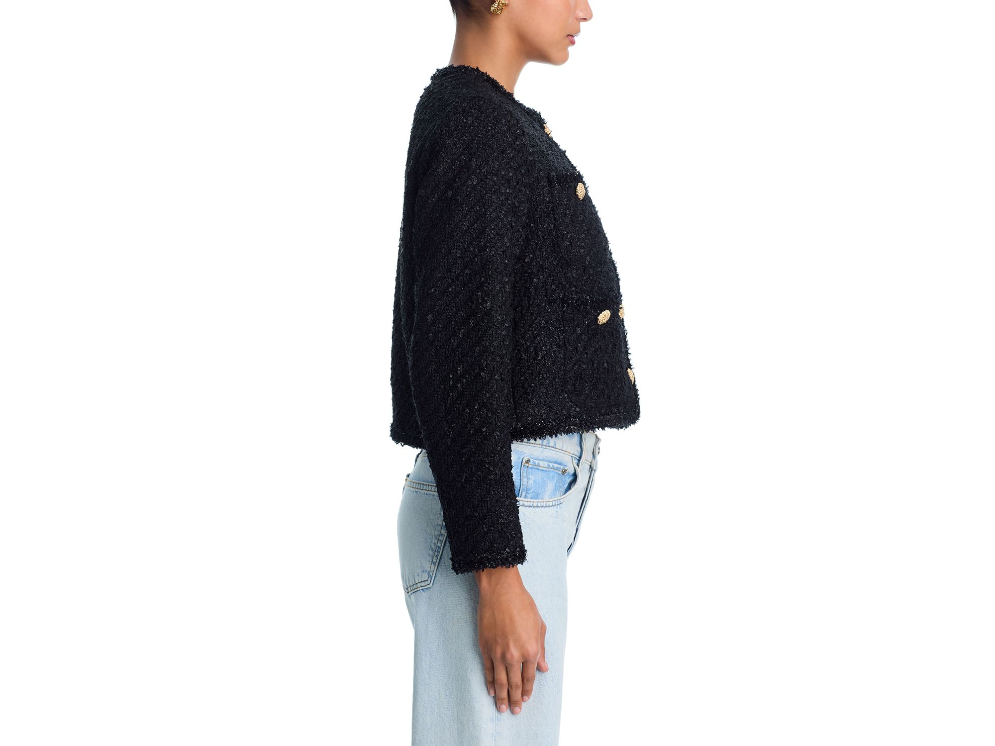Tweed Collarless Jacket - Exclusive — Image 5