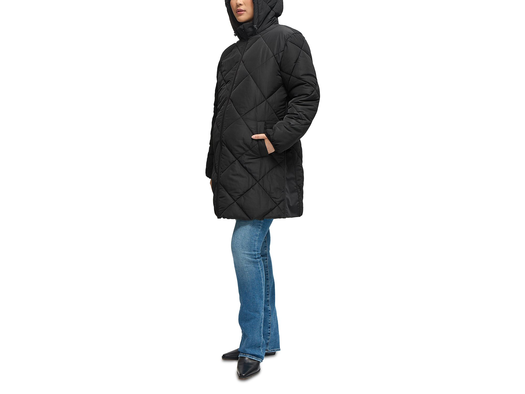 Longline Puffer Maternity Coat — Image 7