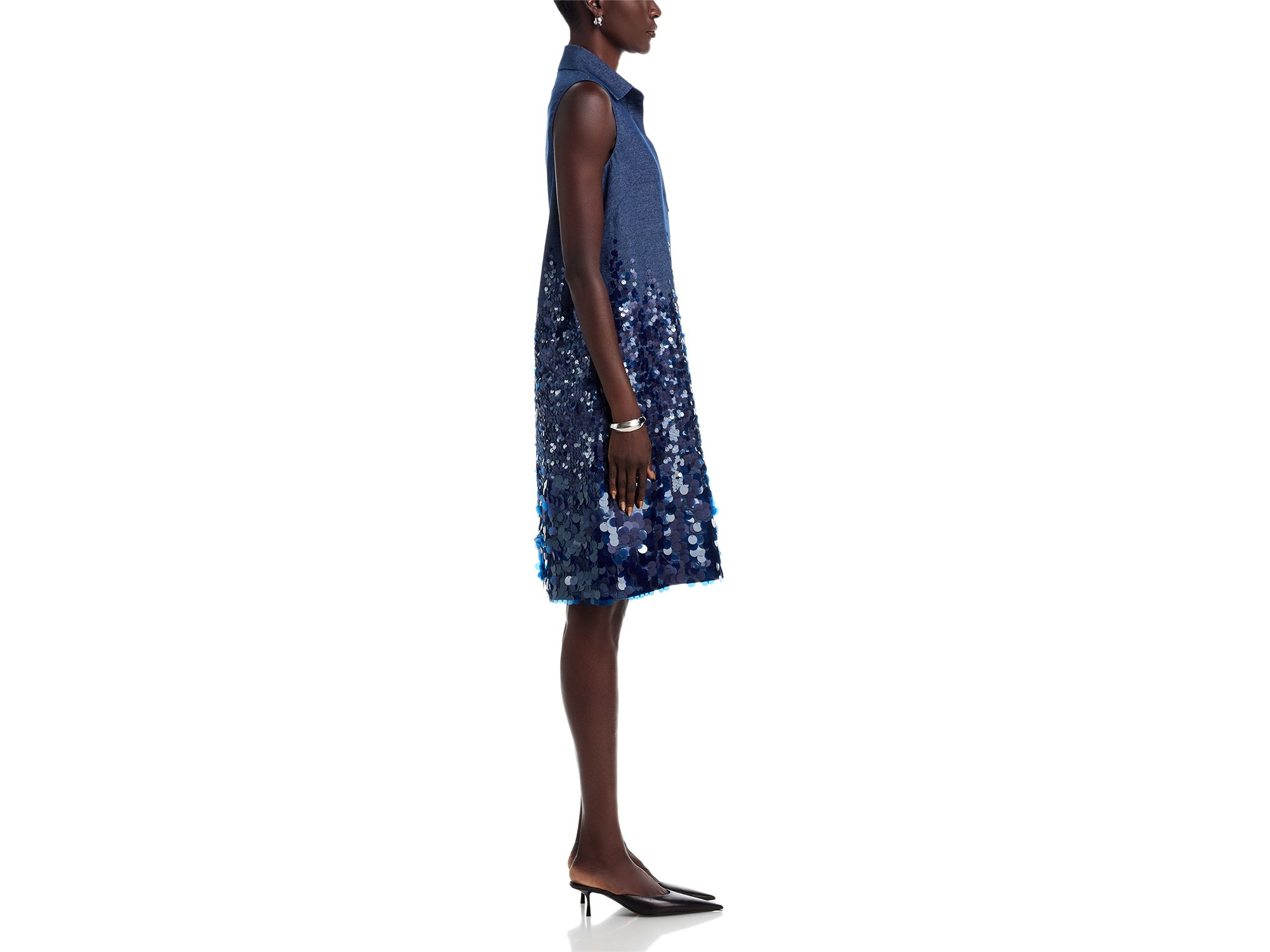 Denim Paillette Dress — Image 5