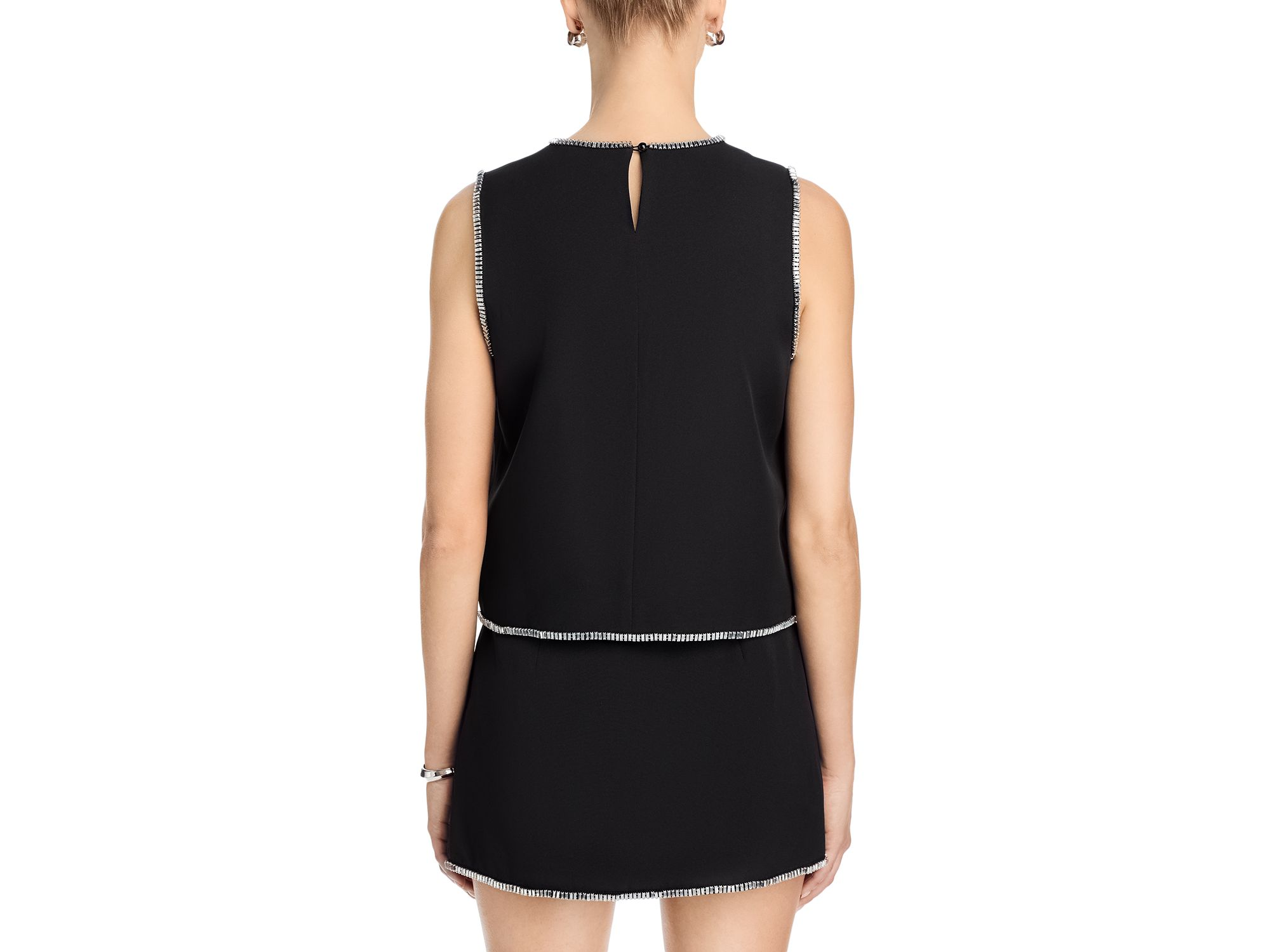 Rhinestone Trim Sleeveless Top - Exclusive — Image 3