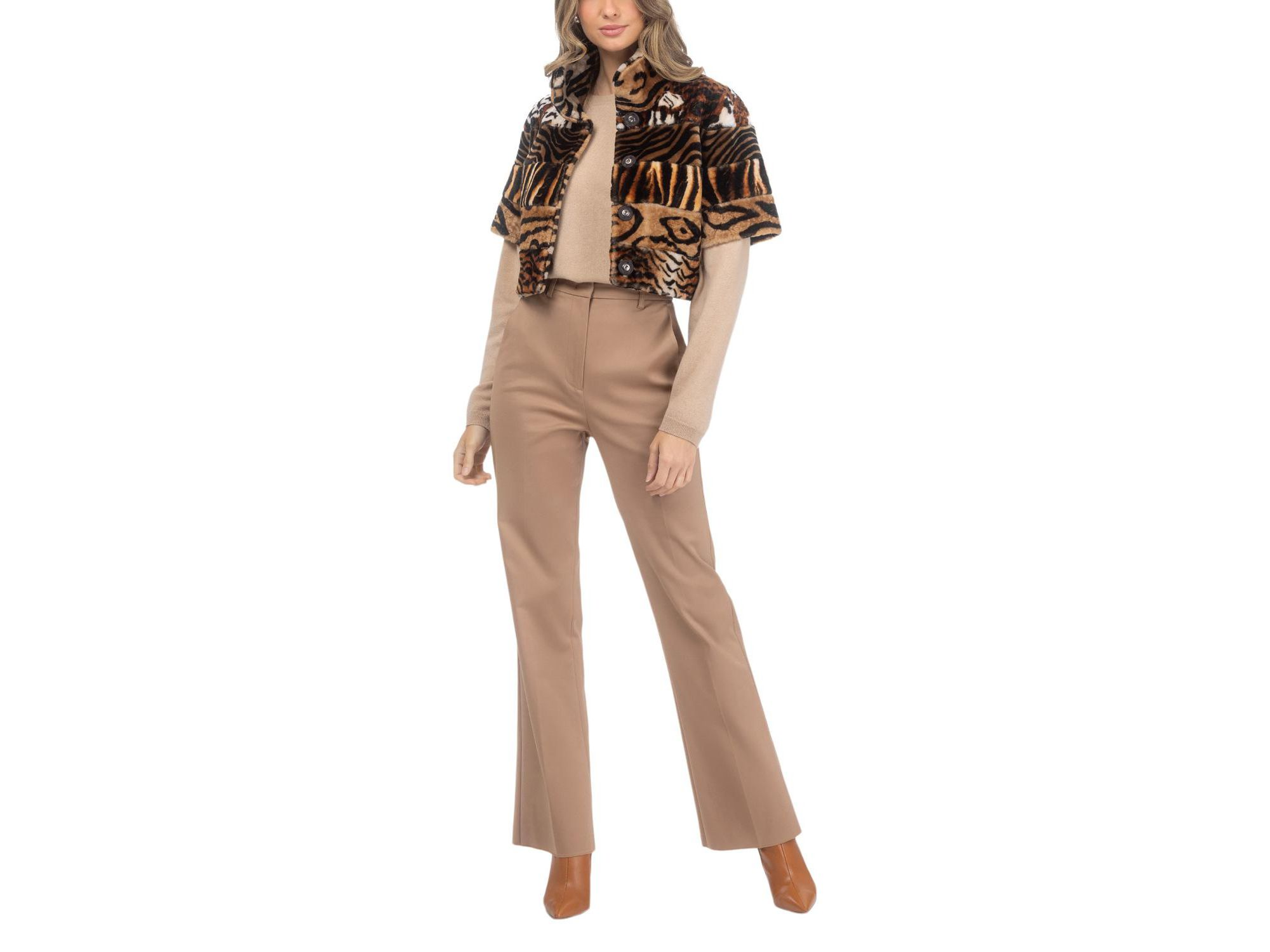 Merino Shearling Bolero With Cropped Sleeves — Image 5