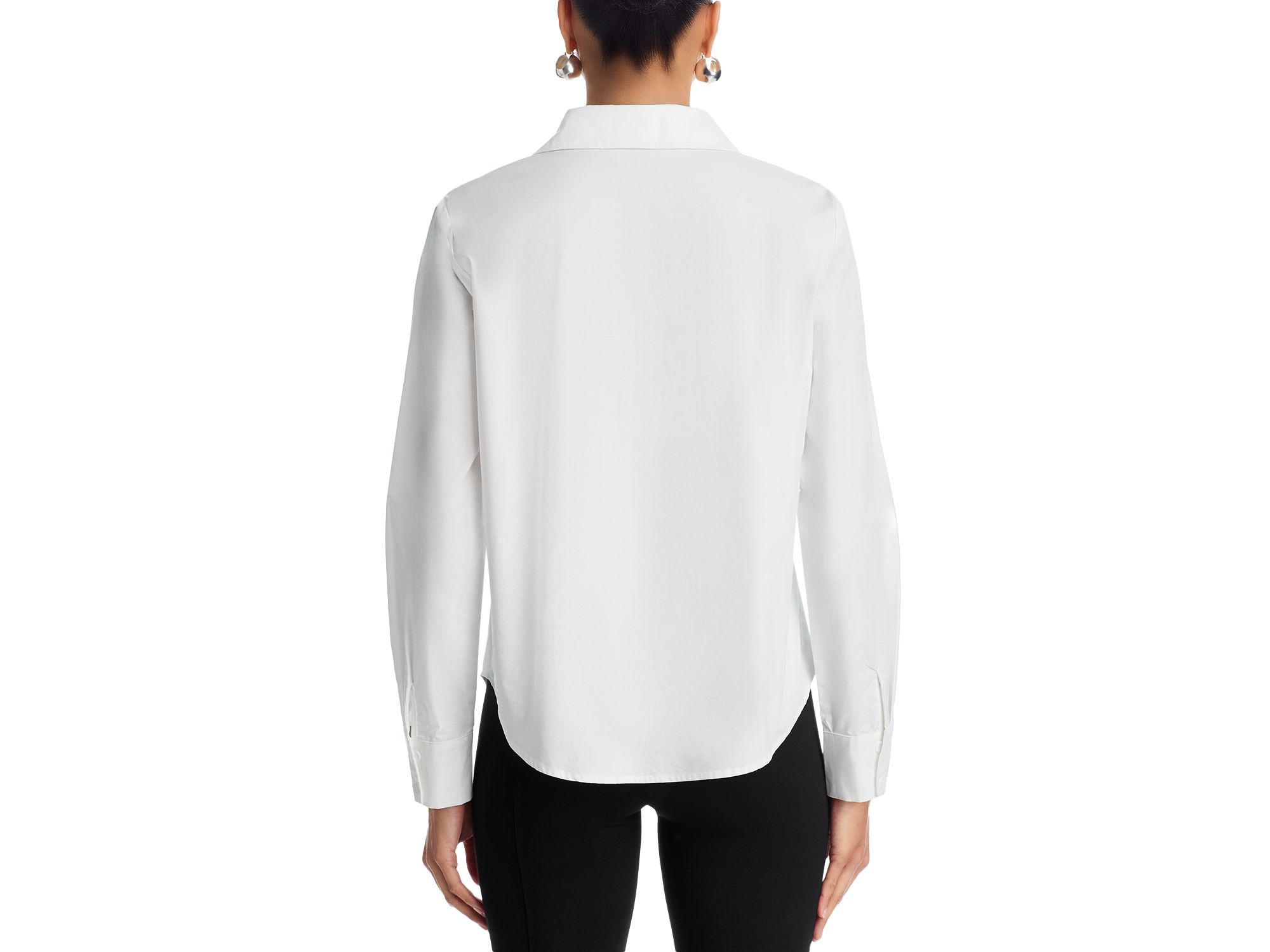Poplin Lace Up Long Sleeved Top - Exclusive — Image 4