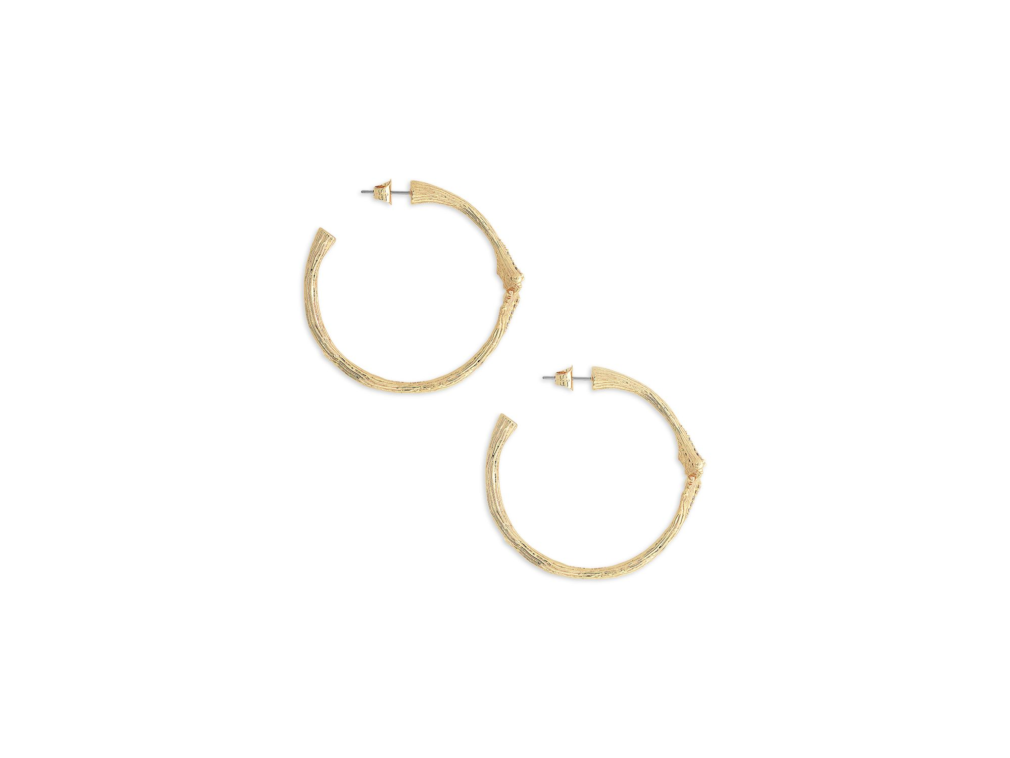 Pavé Ginkgo Leaves Hoop Earrings — Image 3