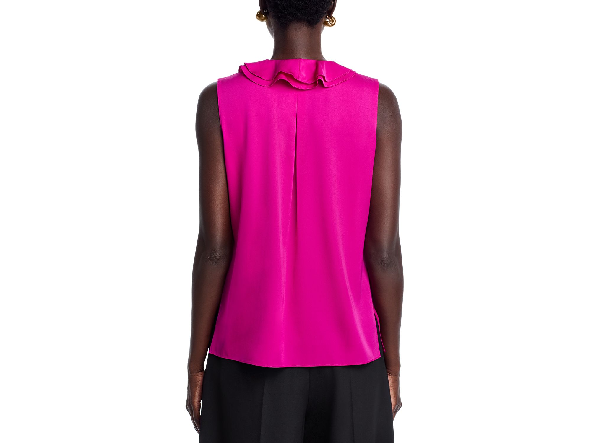 Kali Silk Blend Ruffle Collar Blouse — Image 3