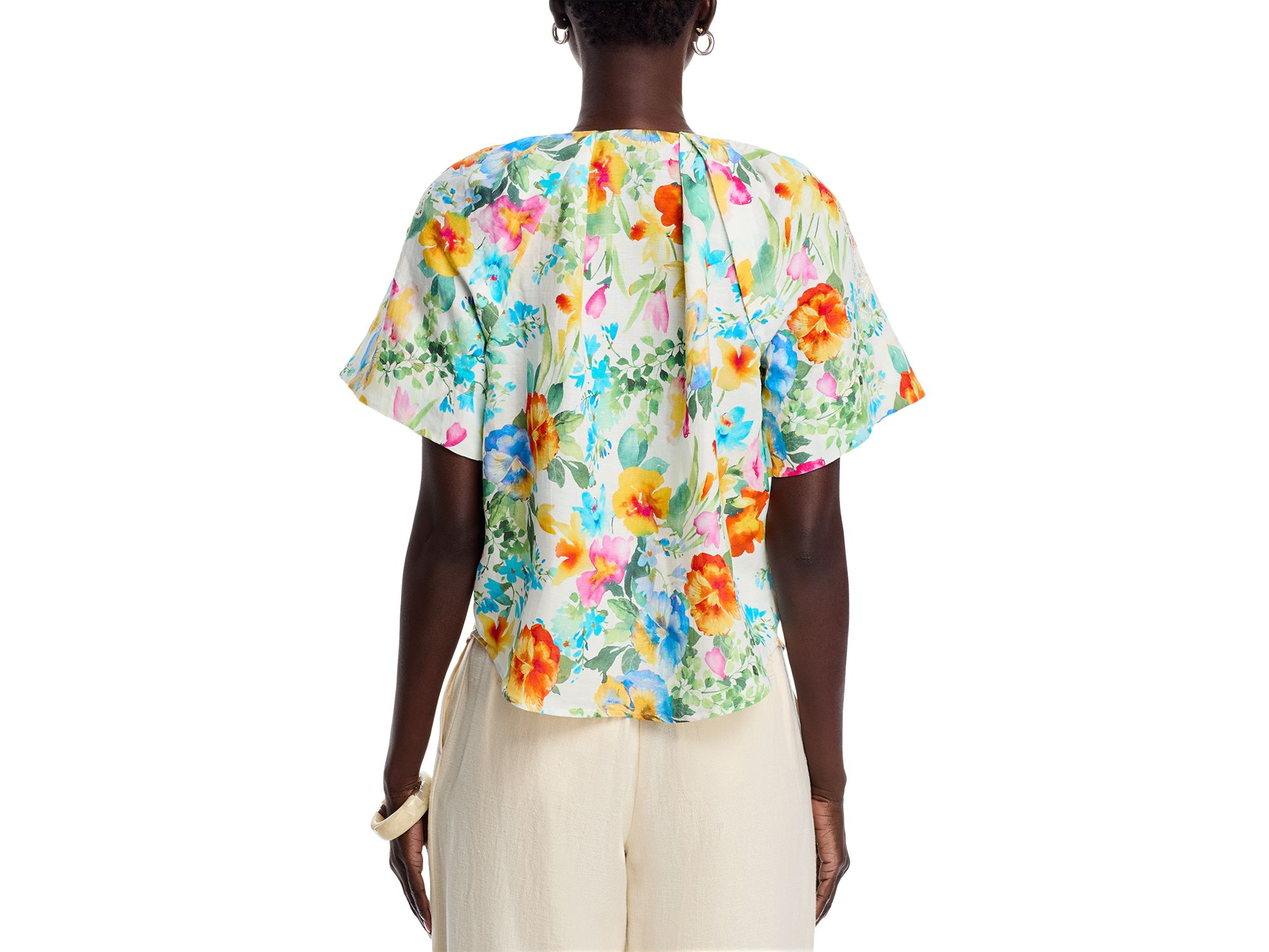 Printed V Neck Blouse — Image 3