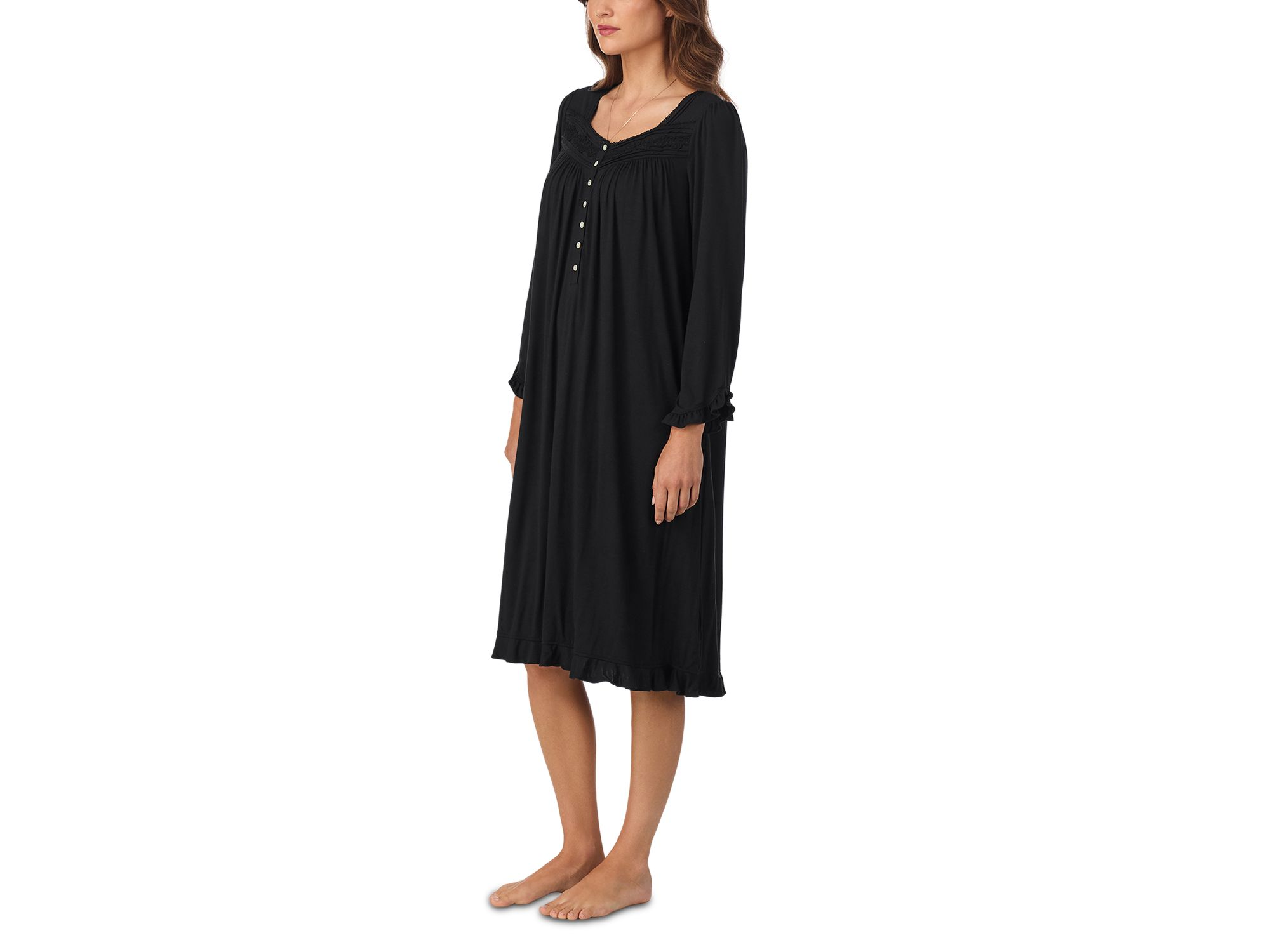 Iconic Black Long Sleeve Long Nightgown — Image 3