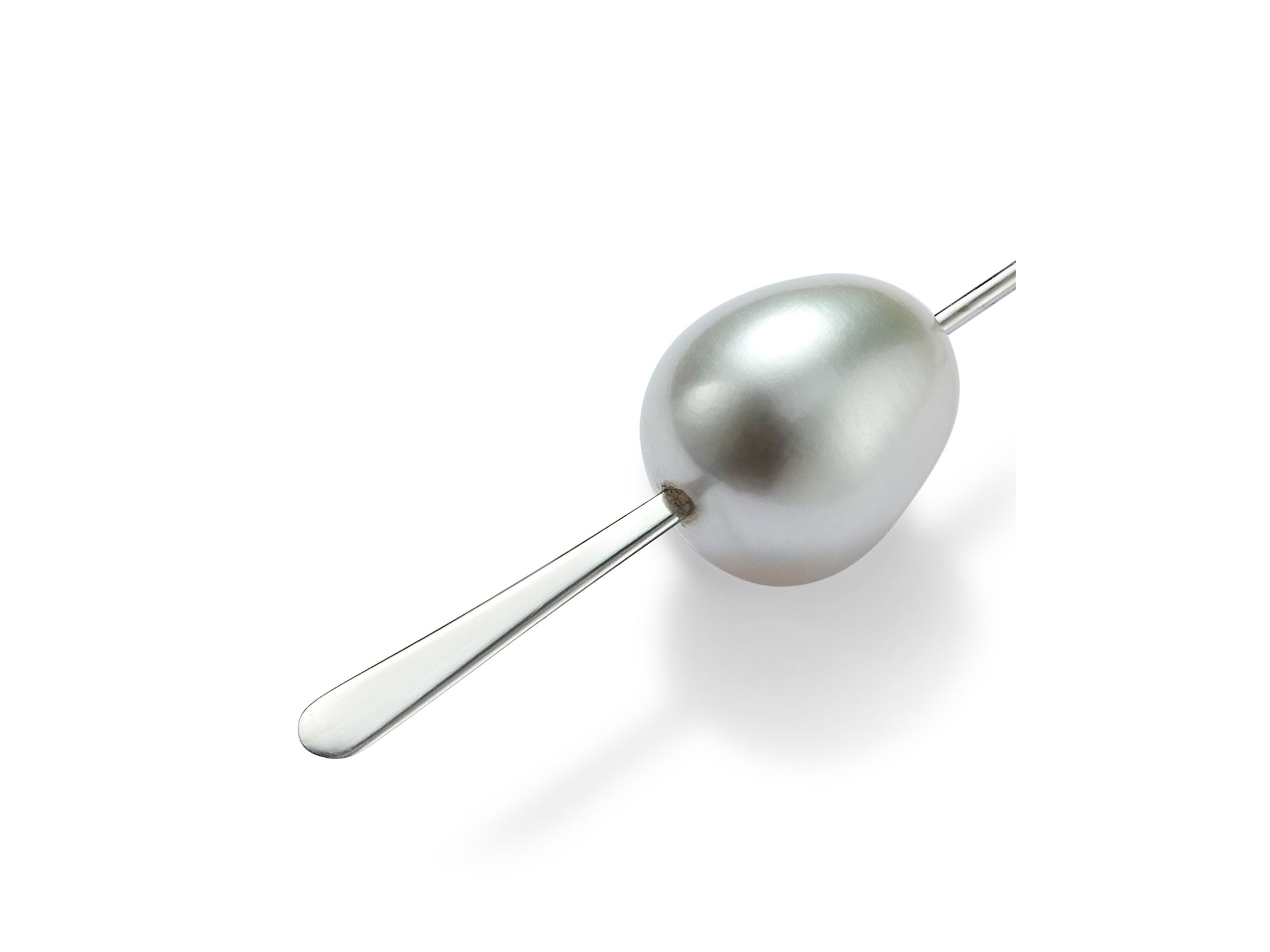 Sterling and Cultured Freshwater Pearl Threader Earrings, 9mm — Image 4