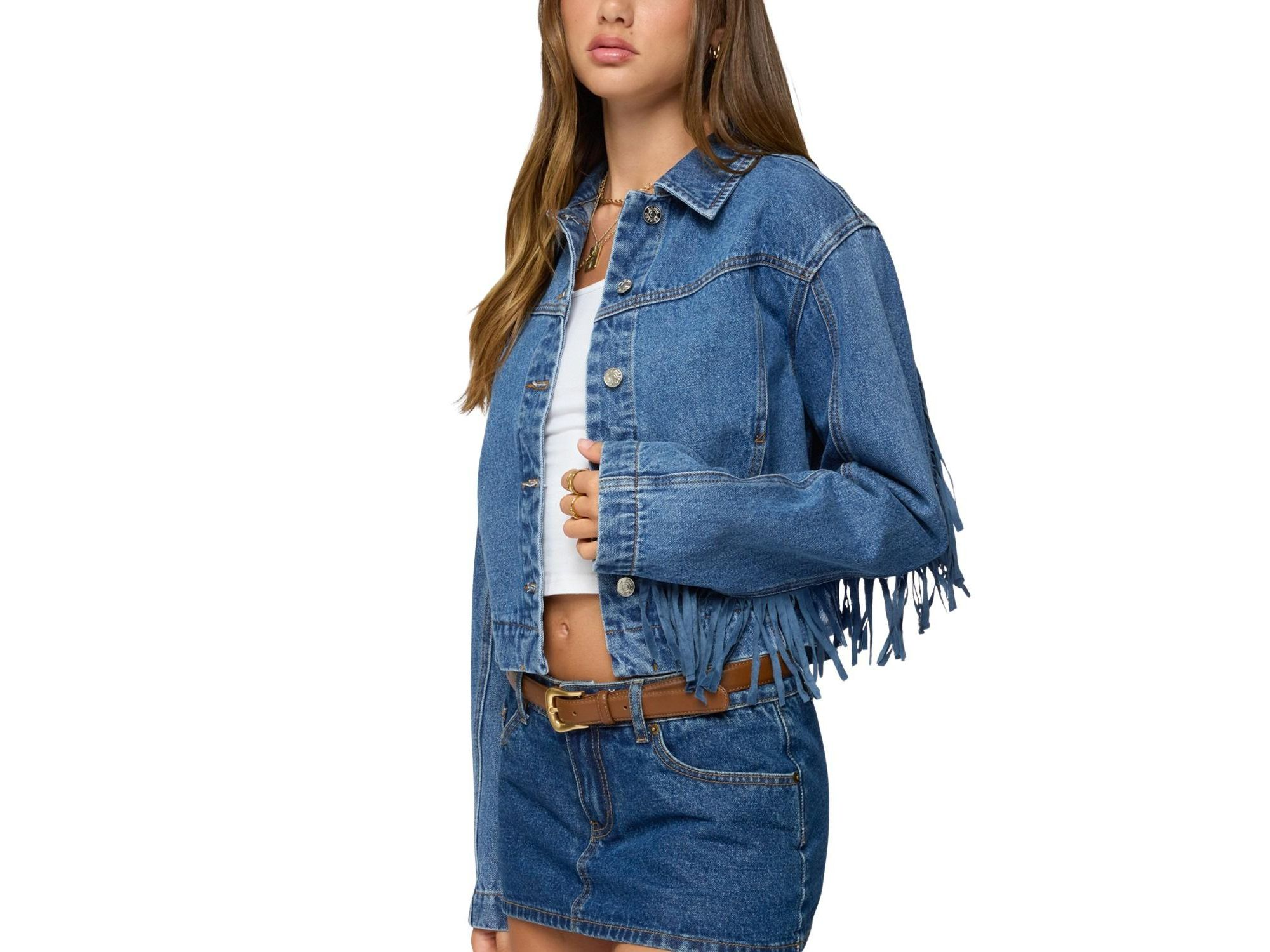 Maurice Fringed Denim Jacket — Image 3