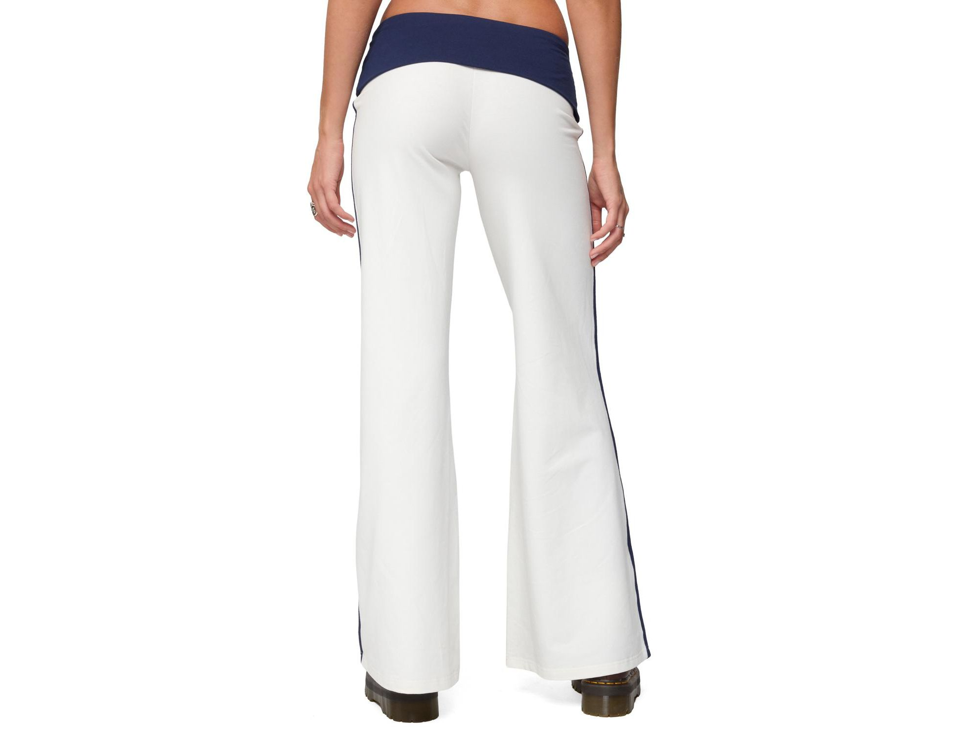 8 Contrast Fold Over Wide Leg Pants — Image 5
