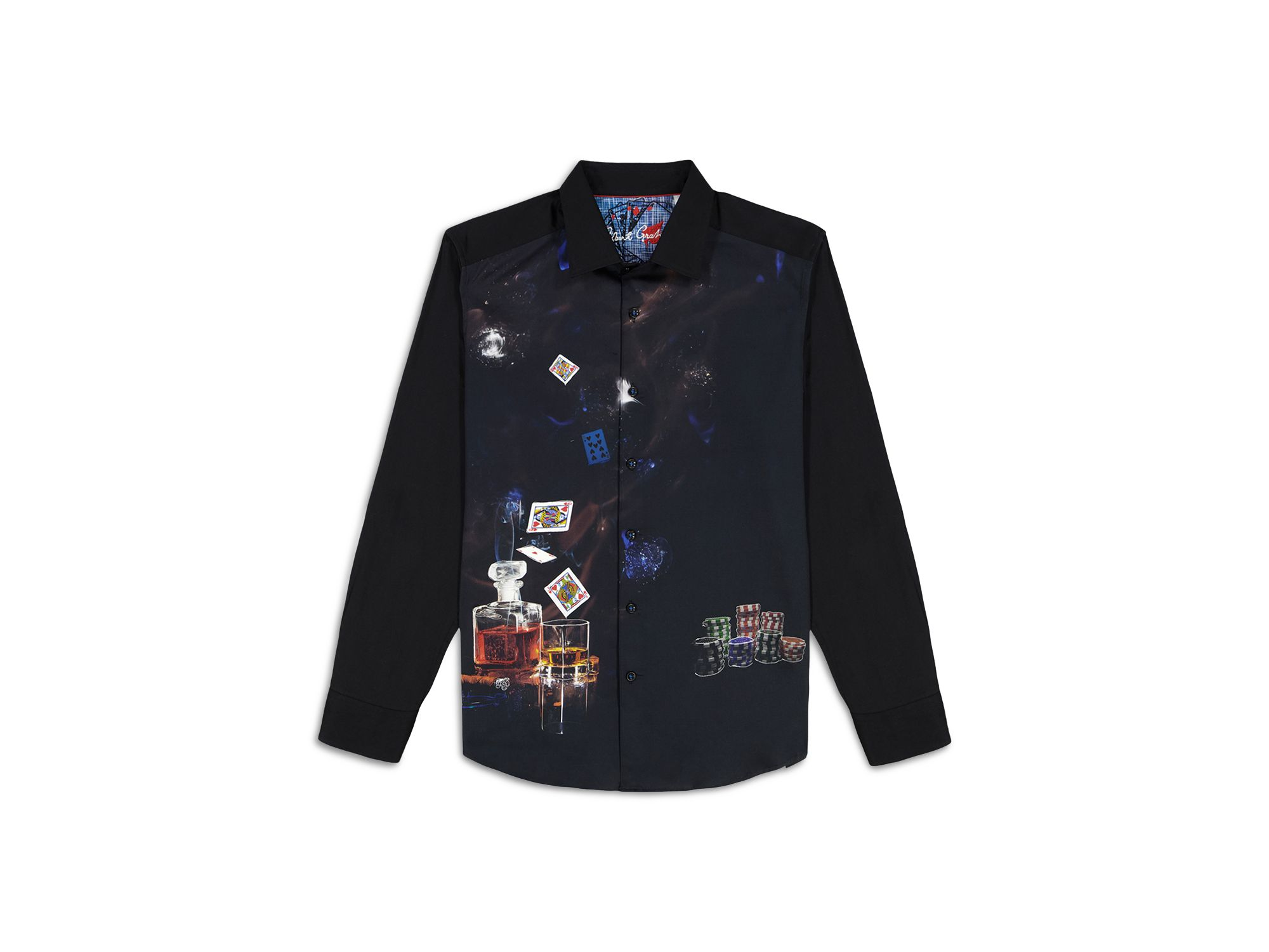 Royal Flush Printed Long Sleeve Button Front Shirt — Image 4