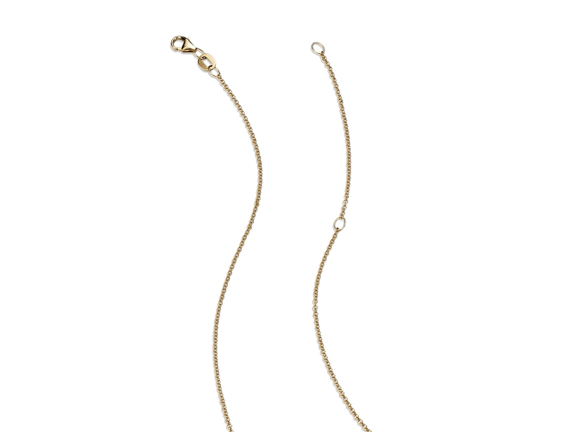 White Diamond, Black Diamond and Blue Sapphire Evil Eye Pendant Necklace in 14K Yellow Gold, 18" - Exclusive — Image 5