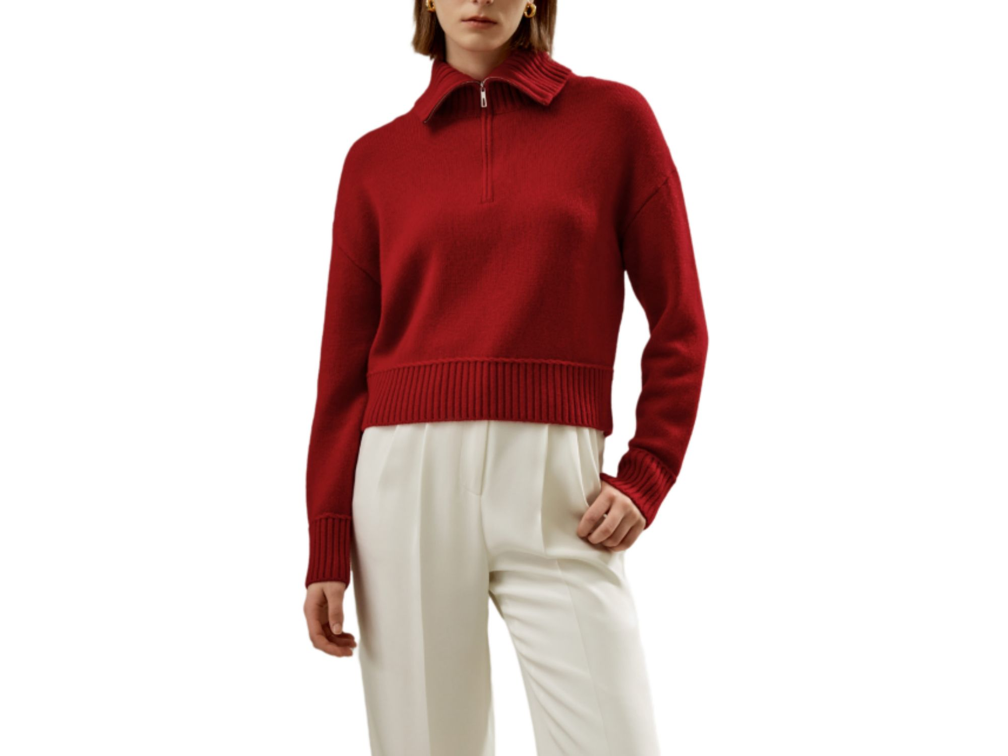 Relaxed Fit Wool-Cashmere Blend Sweater - Image 1
