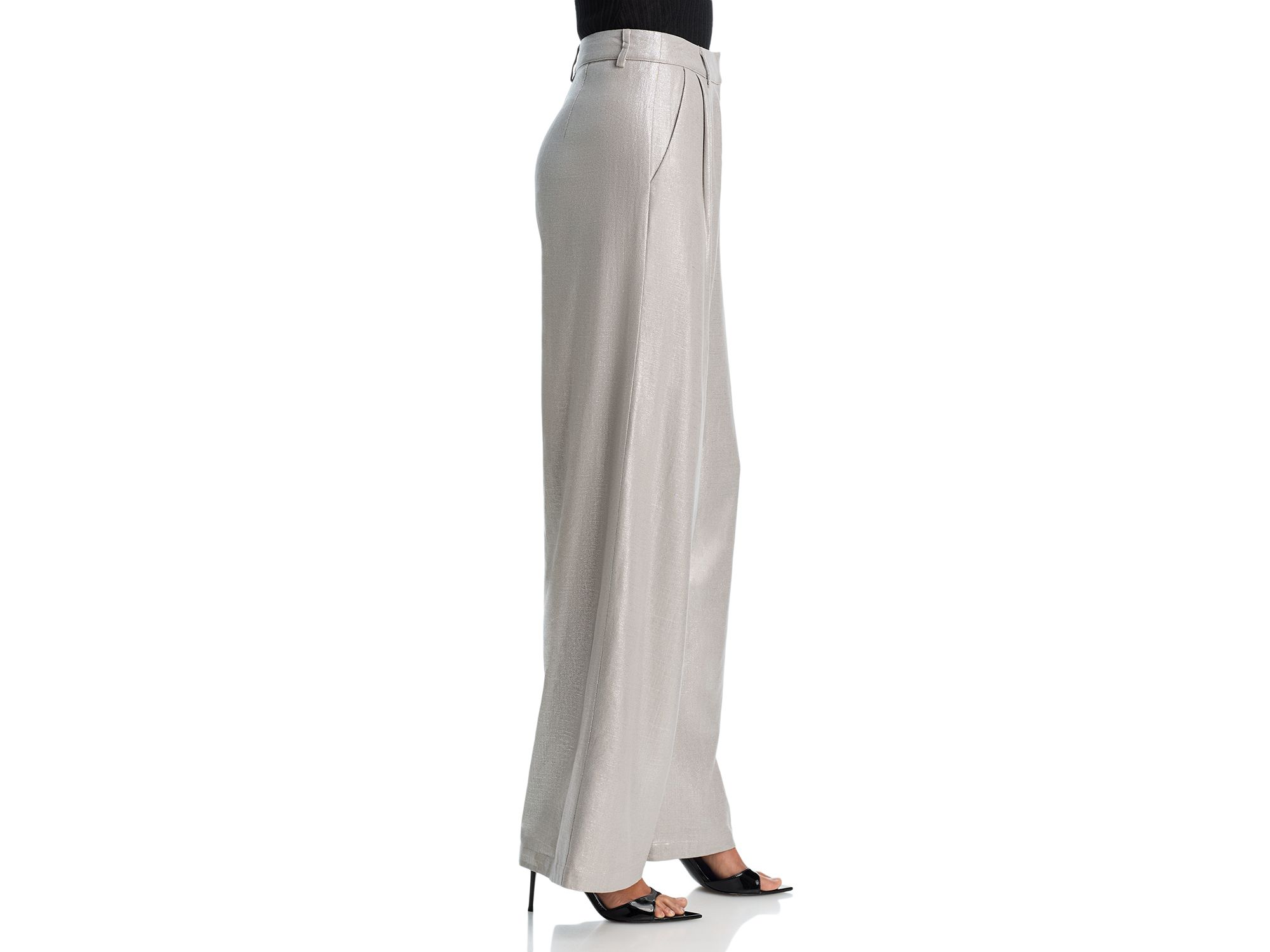 Metallic Linen Blend Pants — Image 5