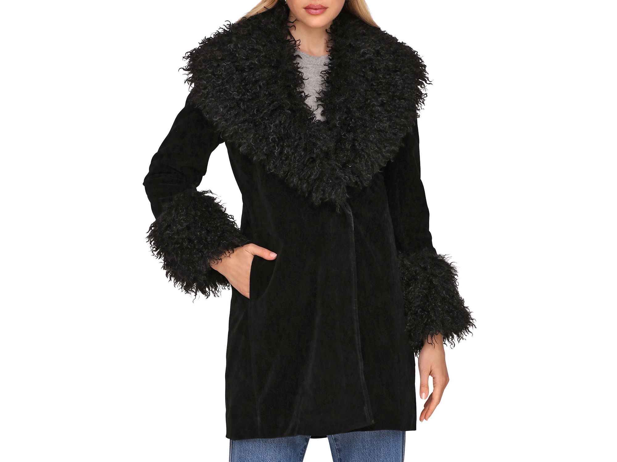 Faux Fur Trim Coat — Image 3
