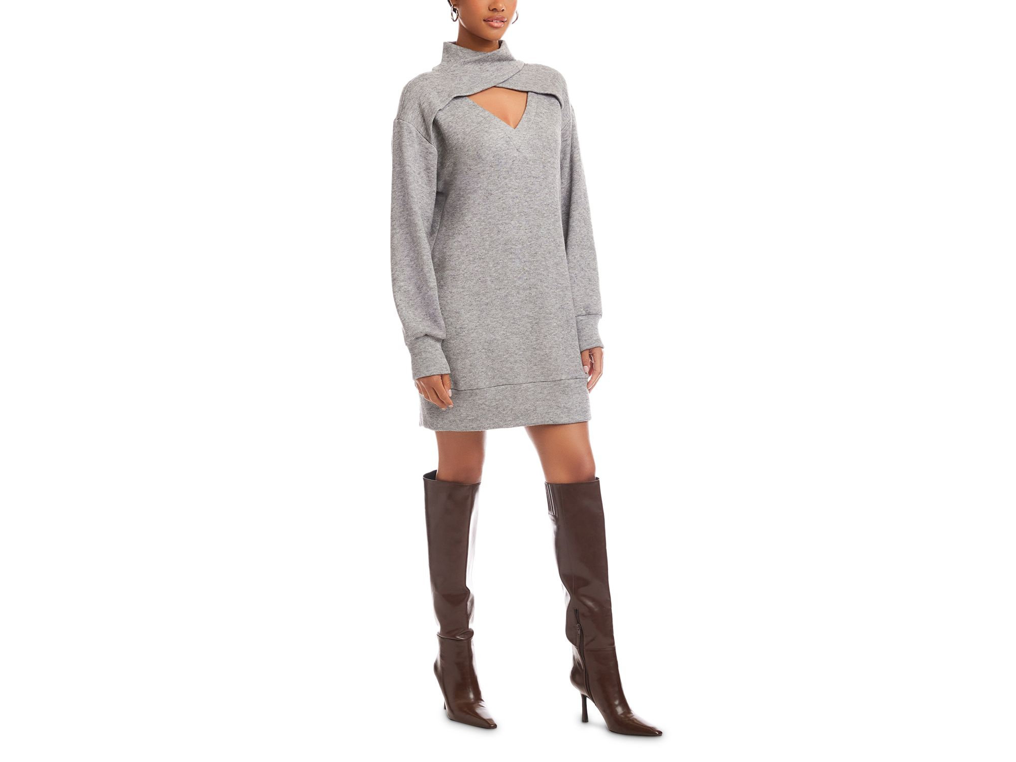 Claylee Crossover Turtleneck Dress — Image 5