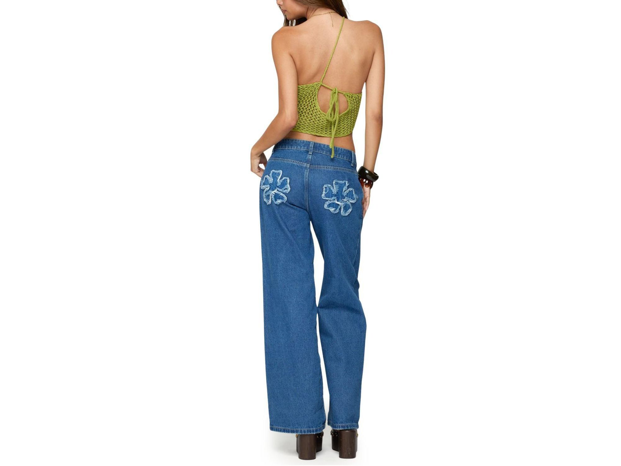 Daley Asymmetric One Shoulder Crochet Top — Image 3