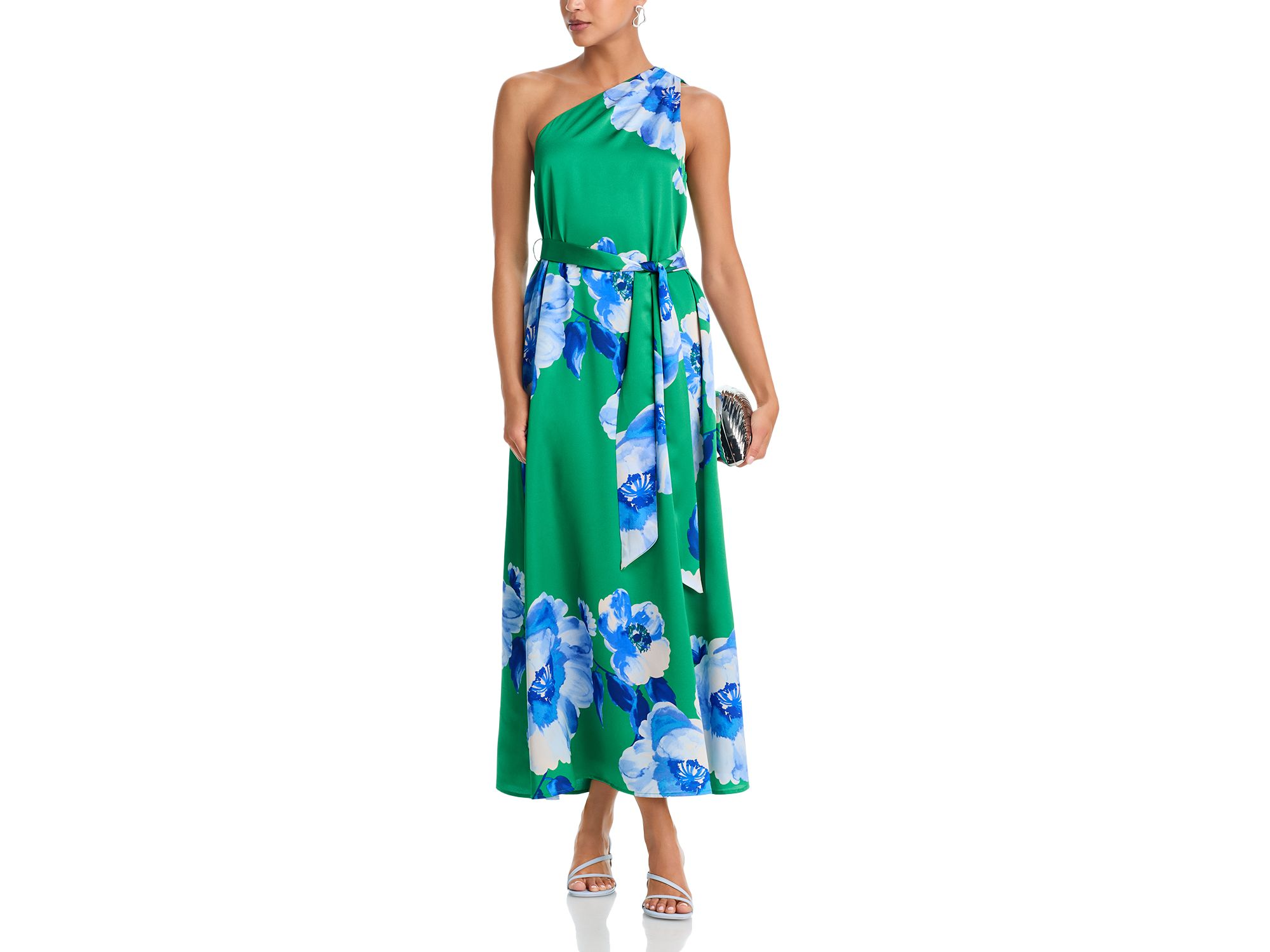 One Shoulder Satin Maxi Dress - Exclusive — Image 3