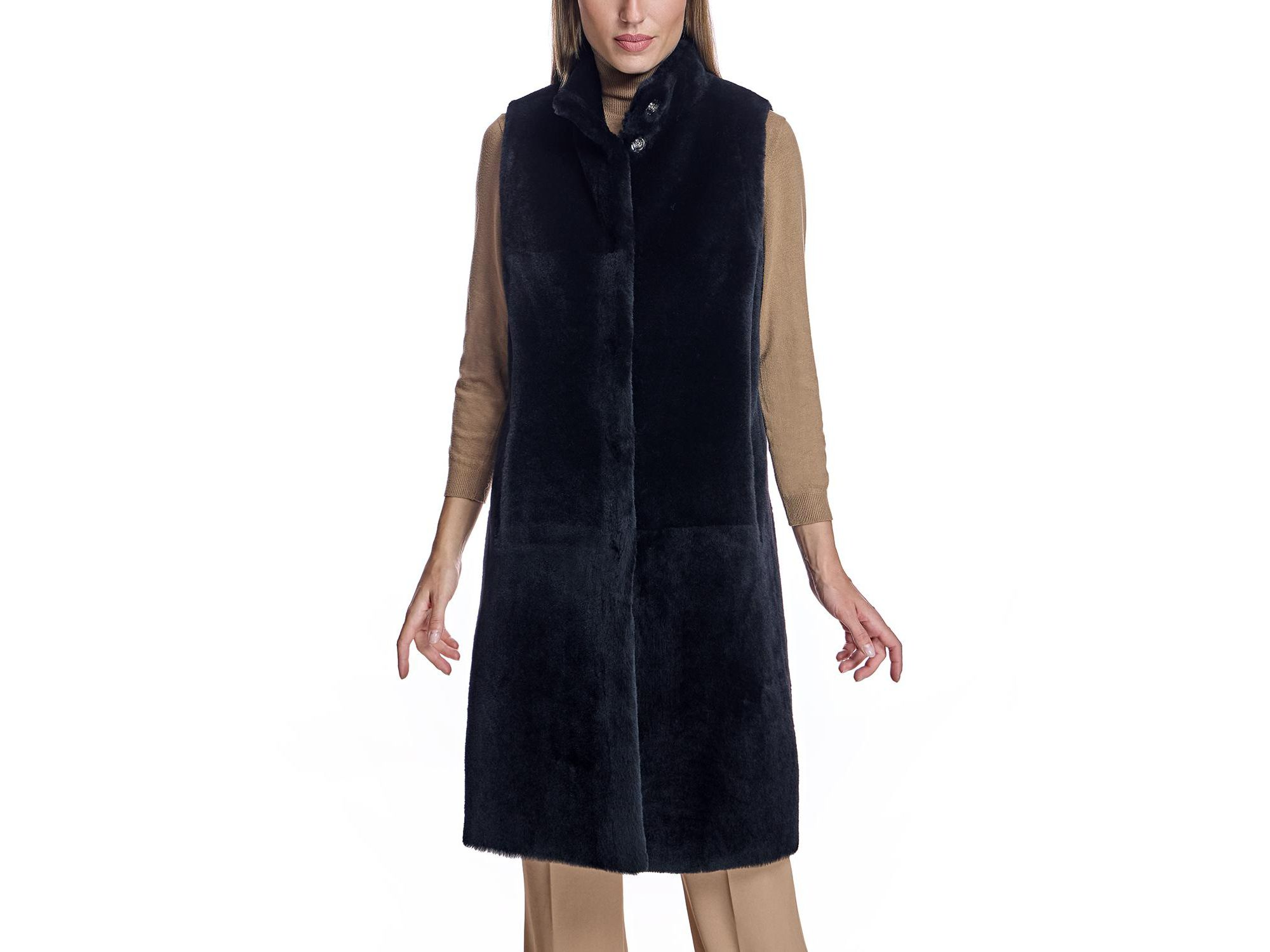 Reversible Shearling Lamb Vest — Image 7