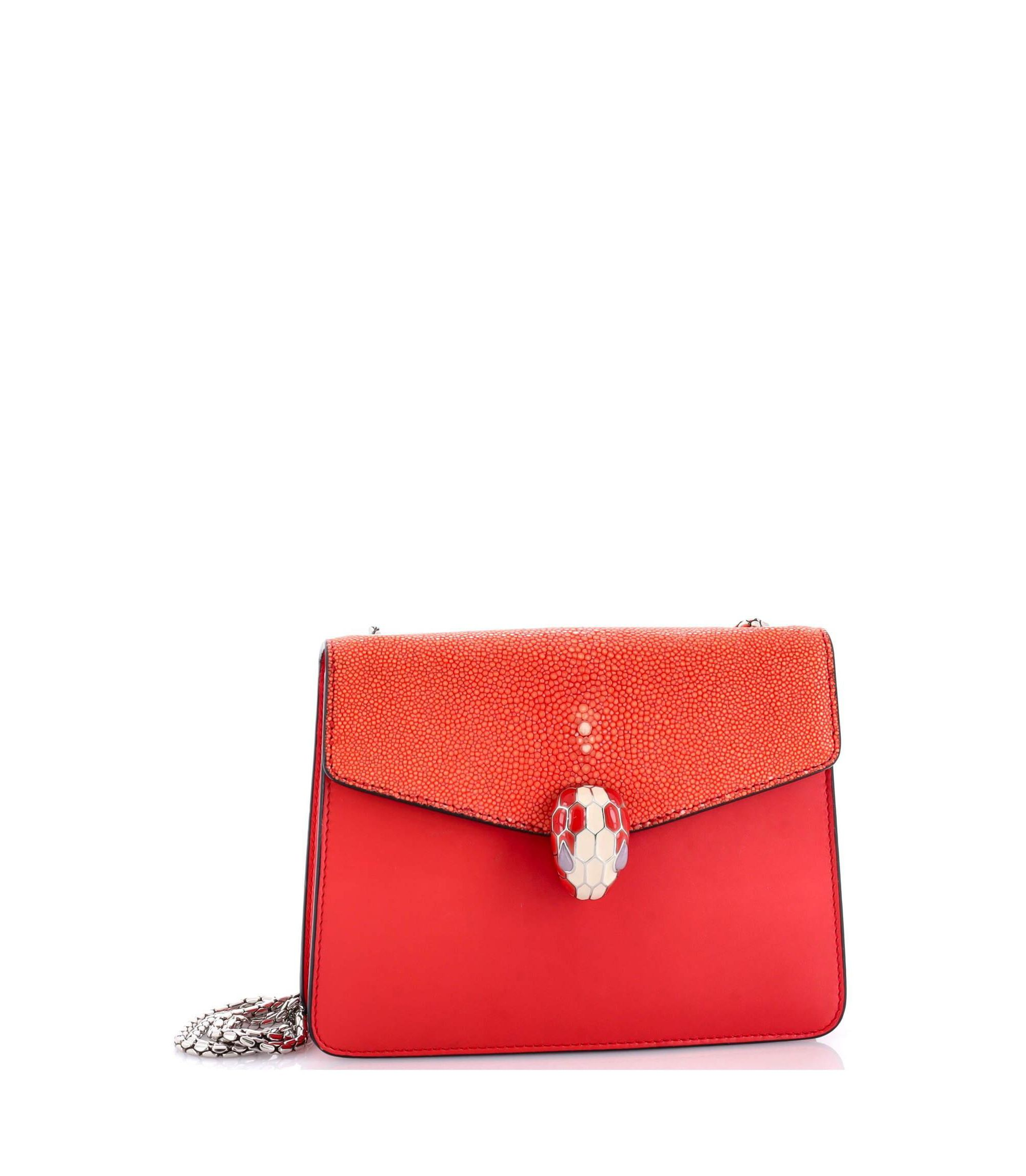 Small Serpenti Forever Square Shoulder Bag Leather and Stingray — Image 5