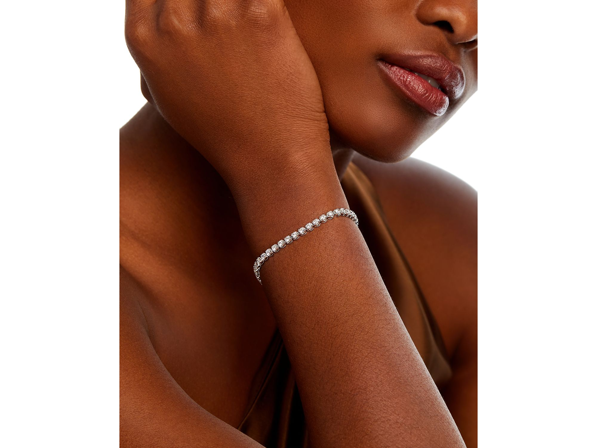 Certified Colorless Diamond Tennis Bracelet Collection in 14K White Gold, 2.0-10.0 tcw — Image 3