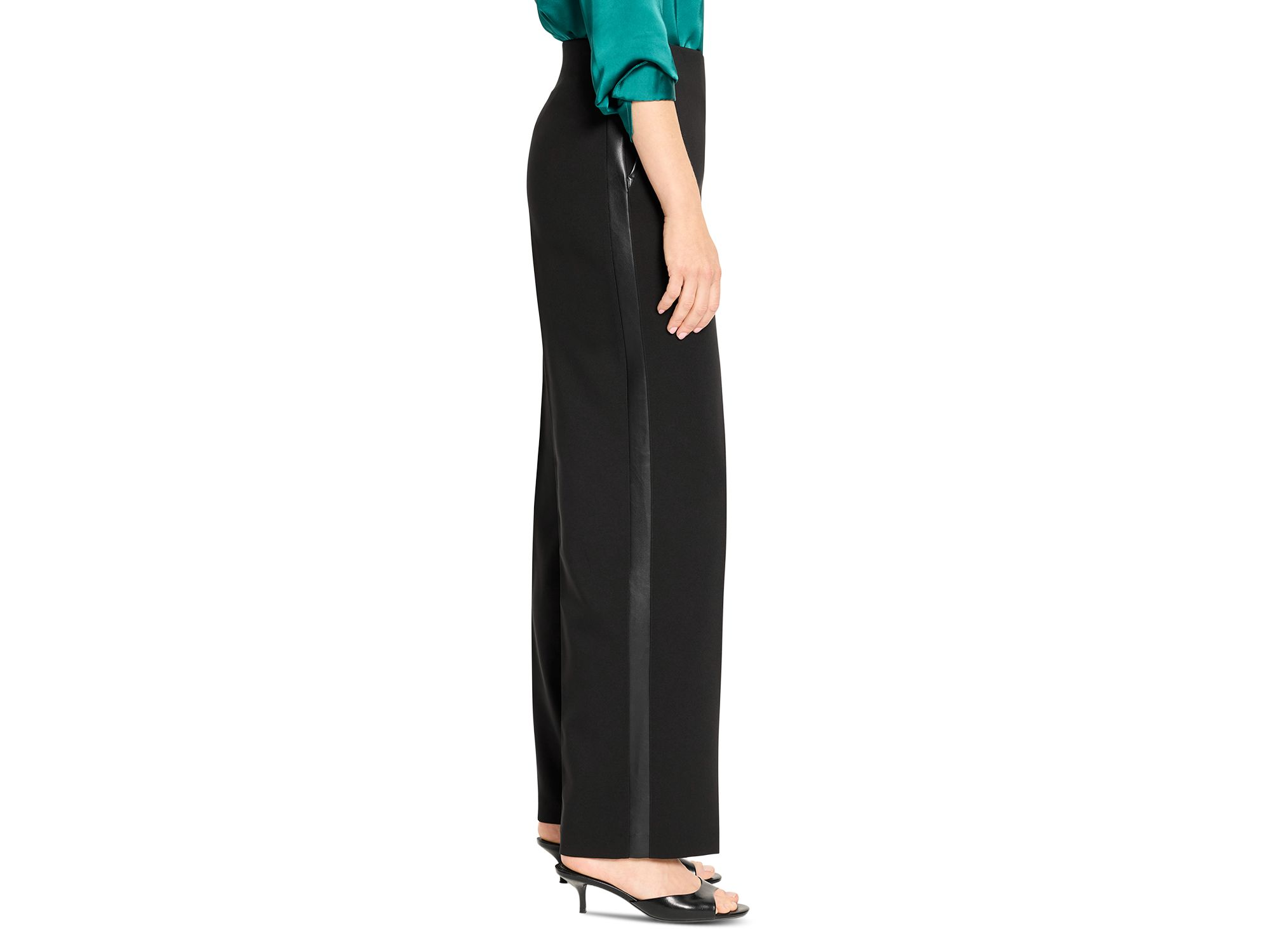 Lenox Wide Leg Sleek Stretch Tuxedo Pants — Image 4