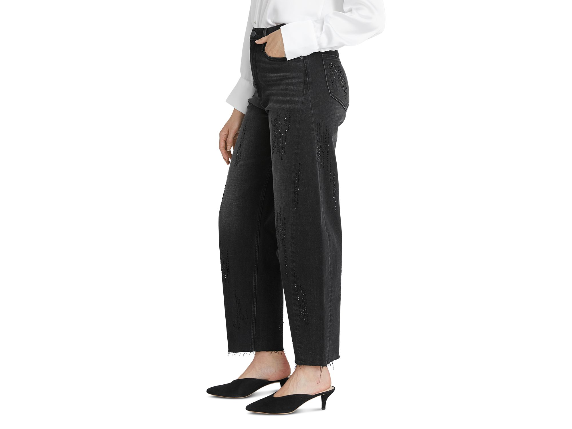 Parker x Jingle High Rise Ankle Barrel Jeans in Black — Image 7