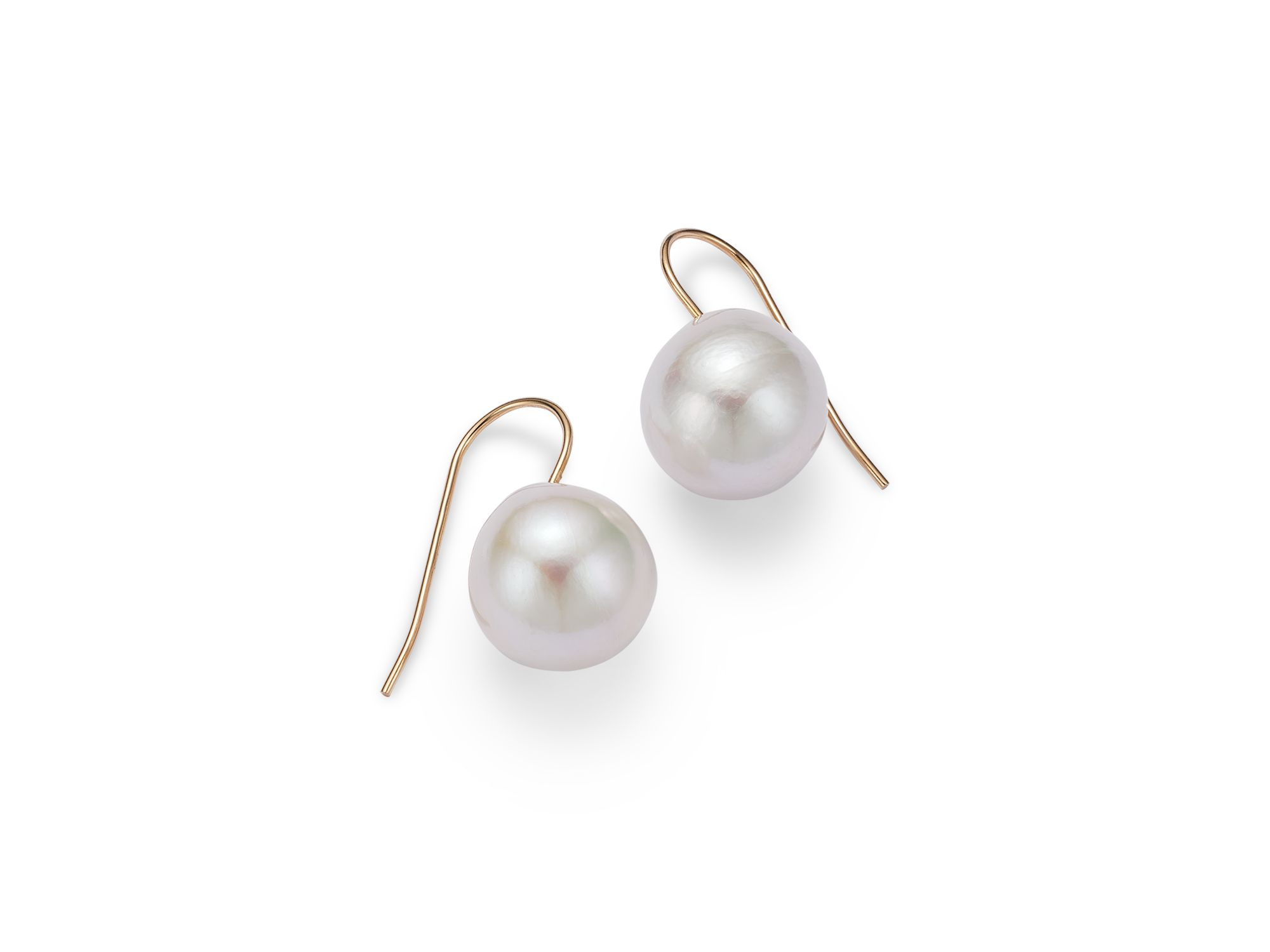Cultured Freshwater Pearl Drop Earrings in 14K Yellow Gold — Image 4