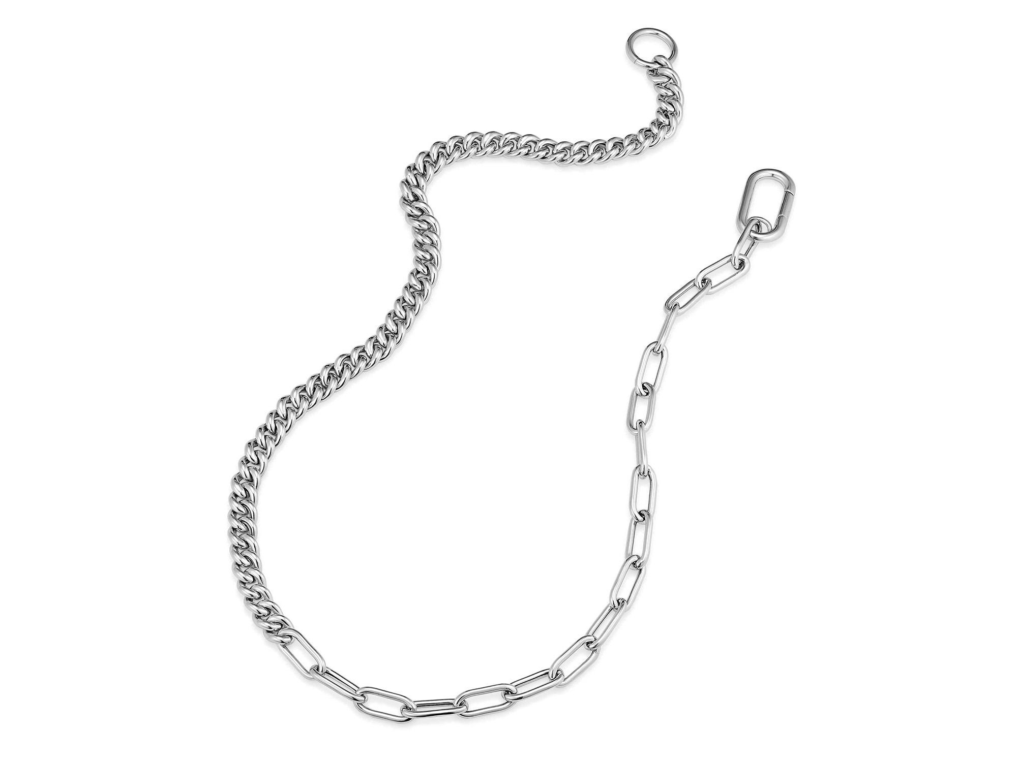 Sterling Curb Clip Link Connector Clasp Necklace, 18" — Image 6