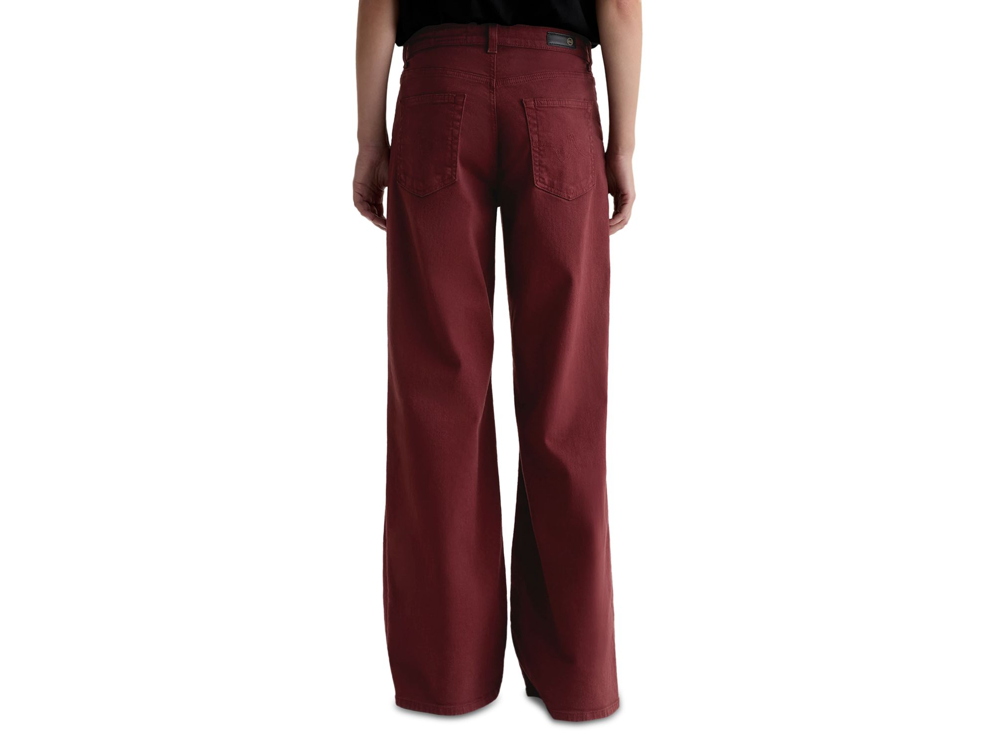 Saige Mid Rise Wide Leg Jeans in Cranberry — Image 5