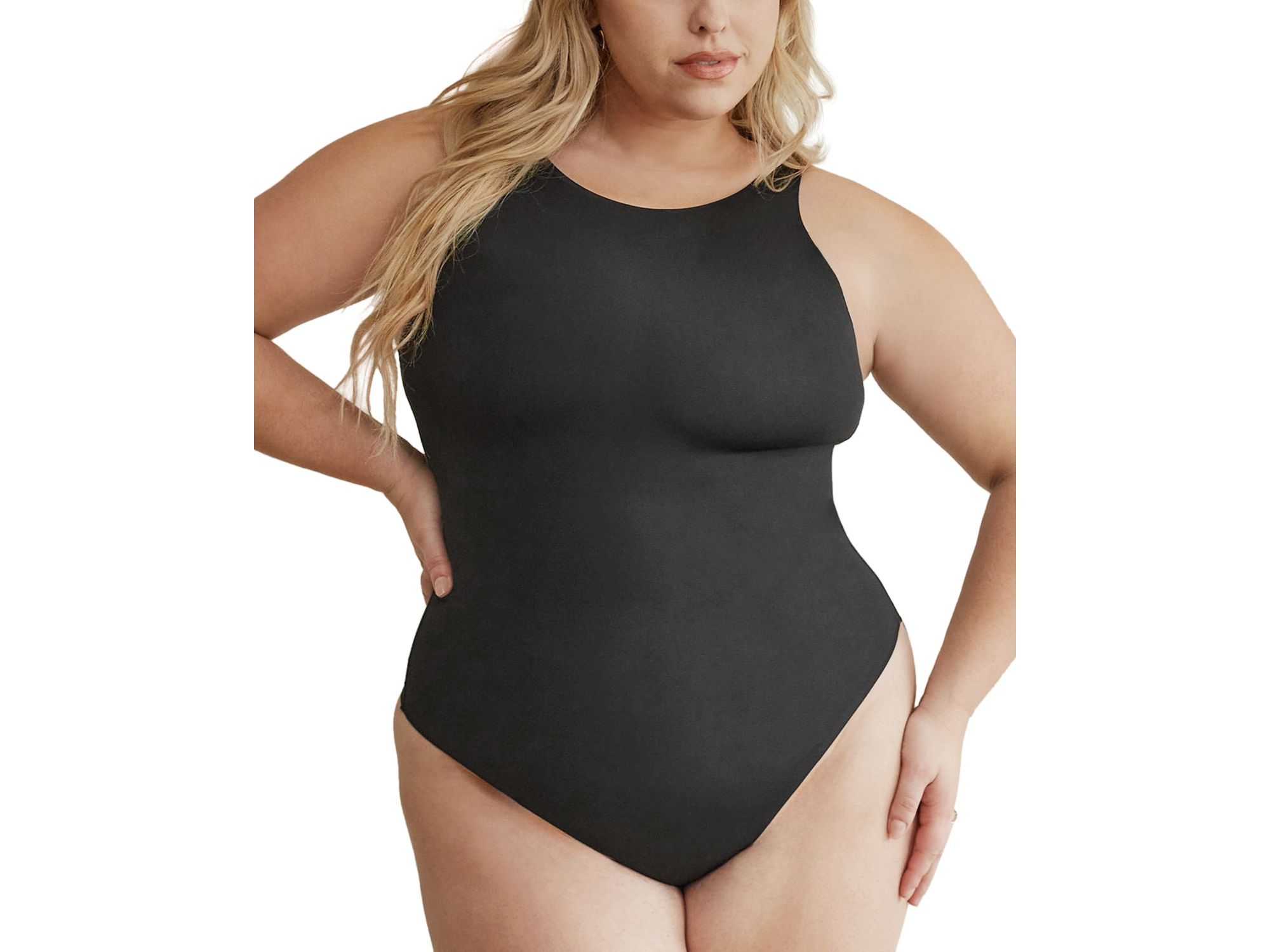 High Neck Hourglass Shapewear Thong Bodysuit — Image 4