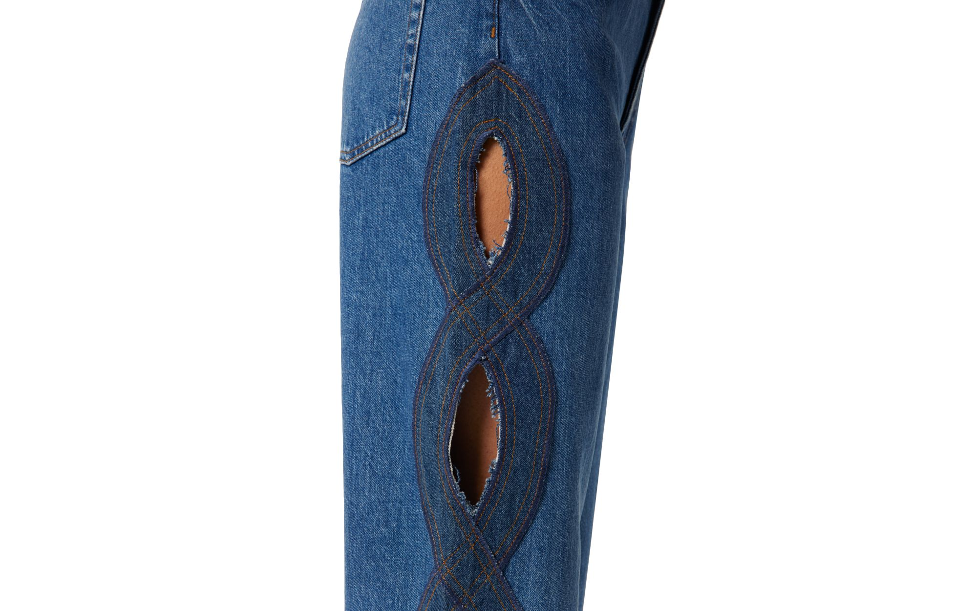 Pouja High Rise Wide Leg Jeans in Blue — Image 3