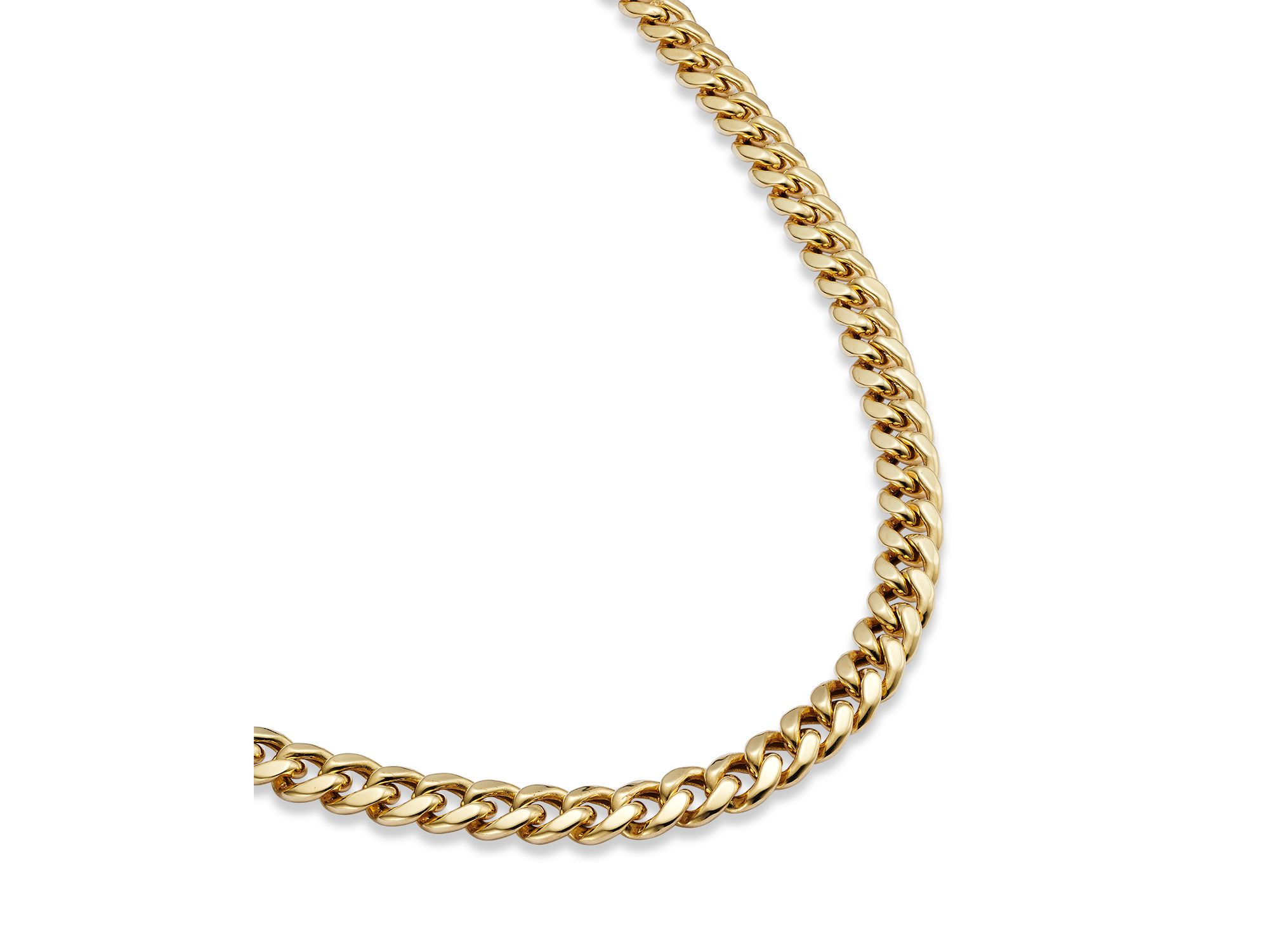 Men's Miami Cuban Link Chain Necklace in 14K Yellow Gold, 24" — Image 3