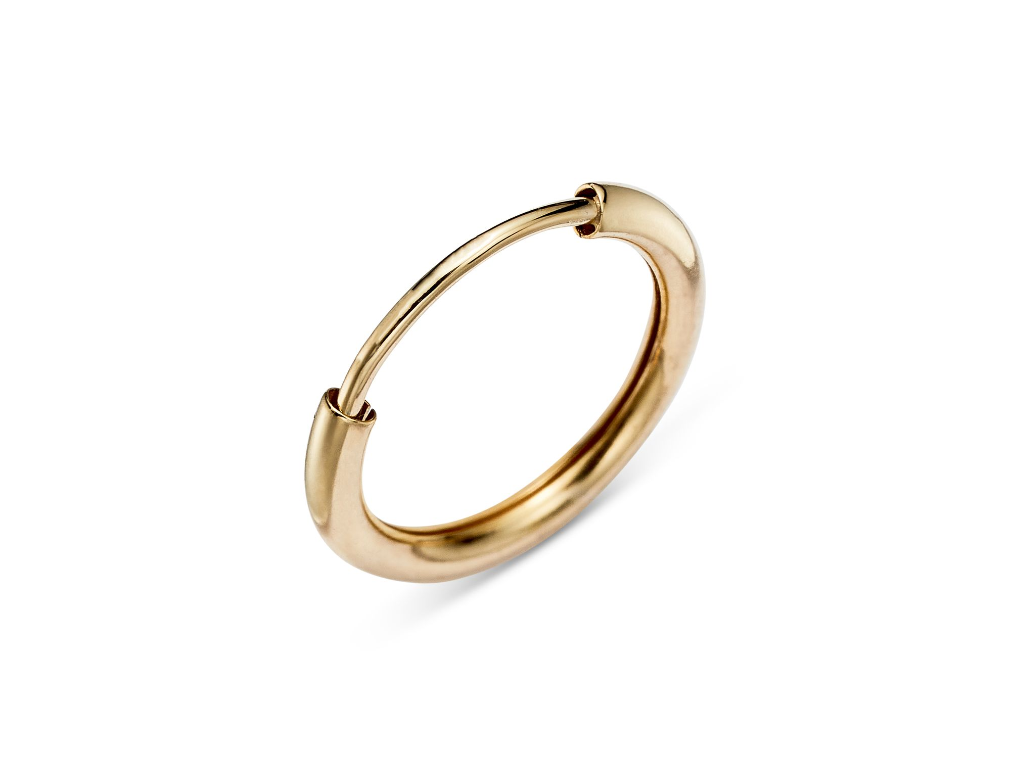 14K Yellow Gold Small Endless Hoop Earrings — Image 4