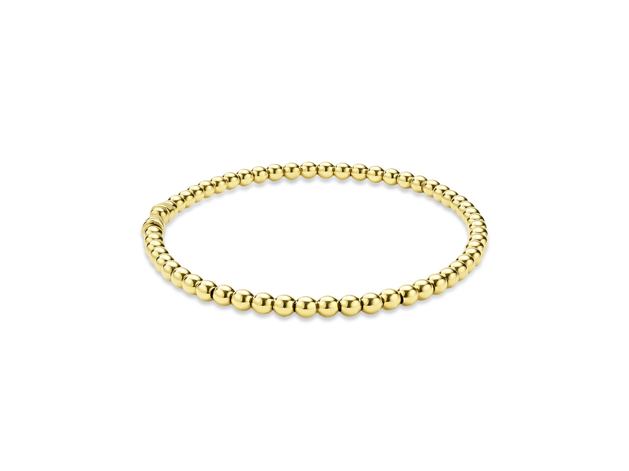 18K Yellow Gold Caviar Gold Bead Flex Bangle Bracelet — Image 3