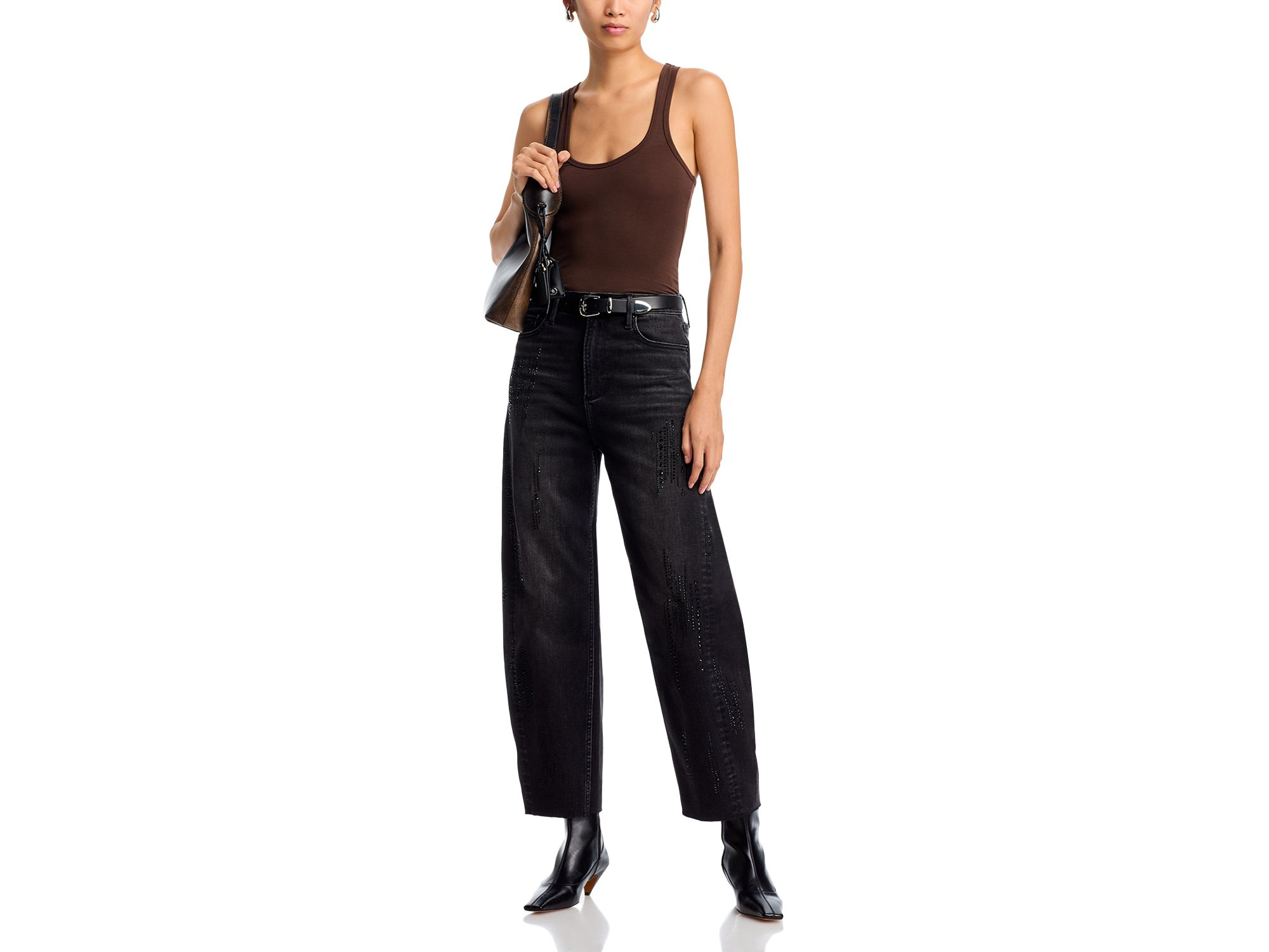 Parker x Jingle High Rise Ankle Barrel Jeans in Black — Image 8