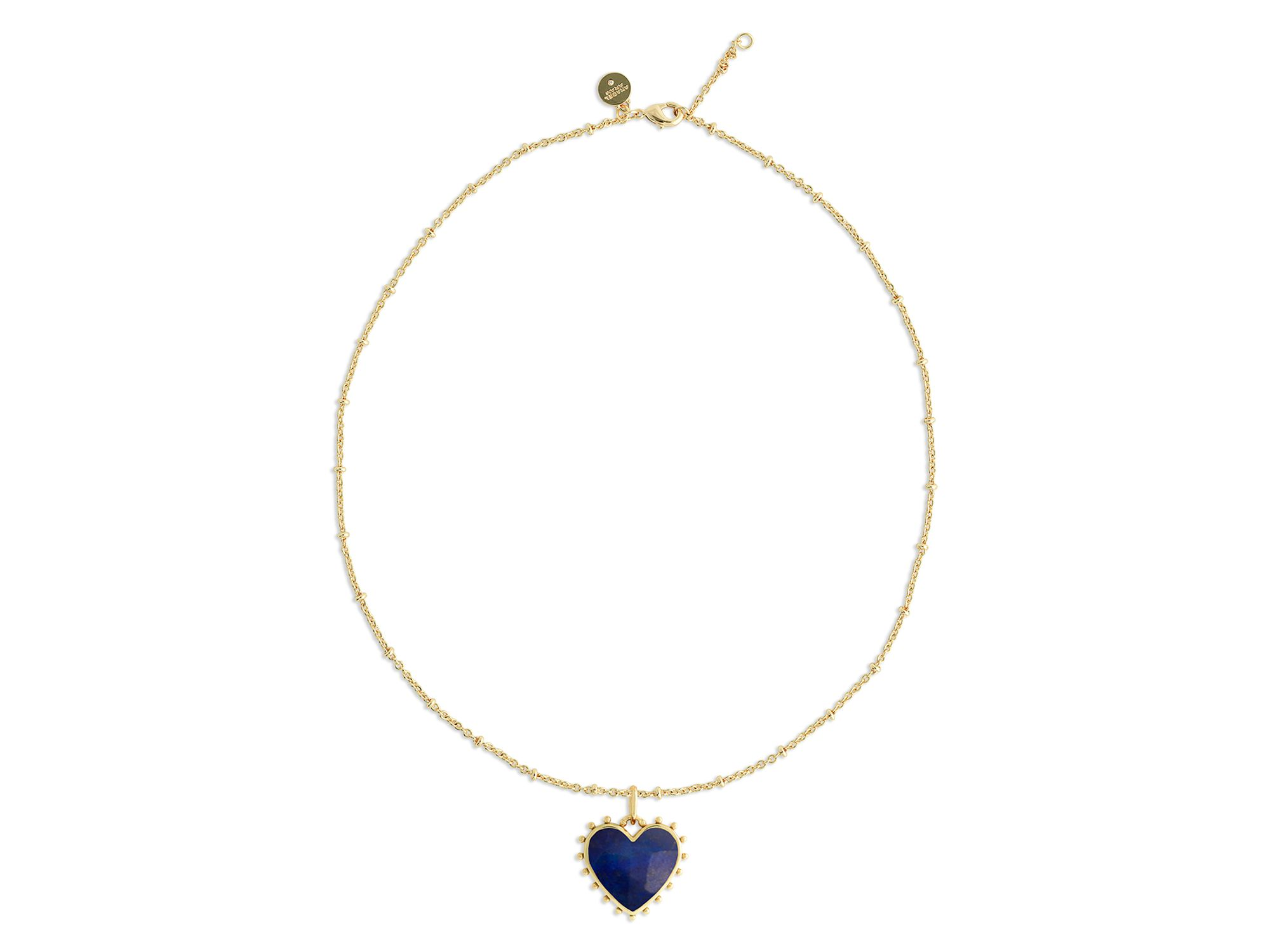 Heart Stone 18K Yellow Gold Plated Stone Necklace, 19"L — Image 4