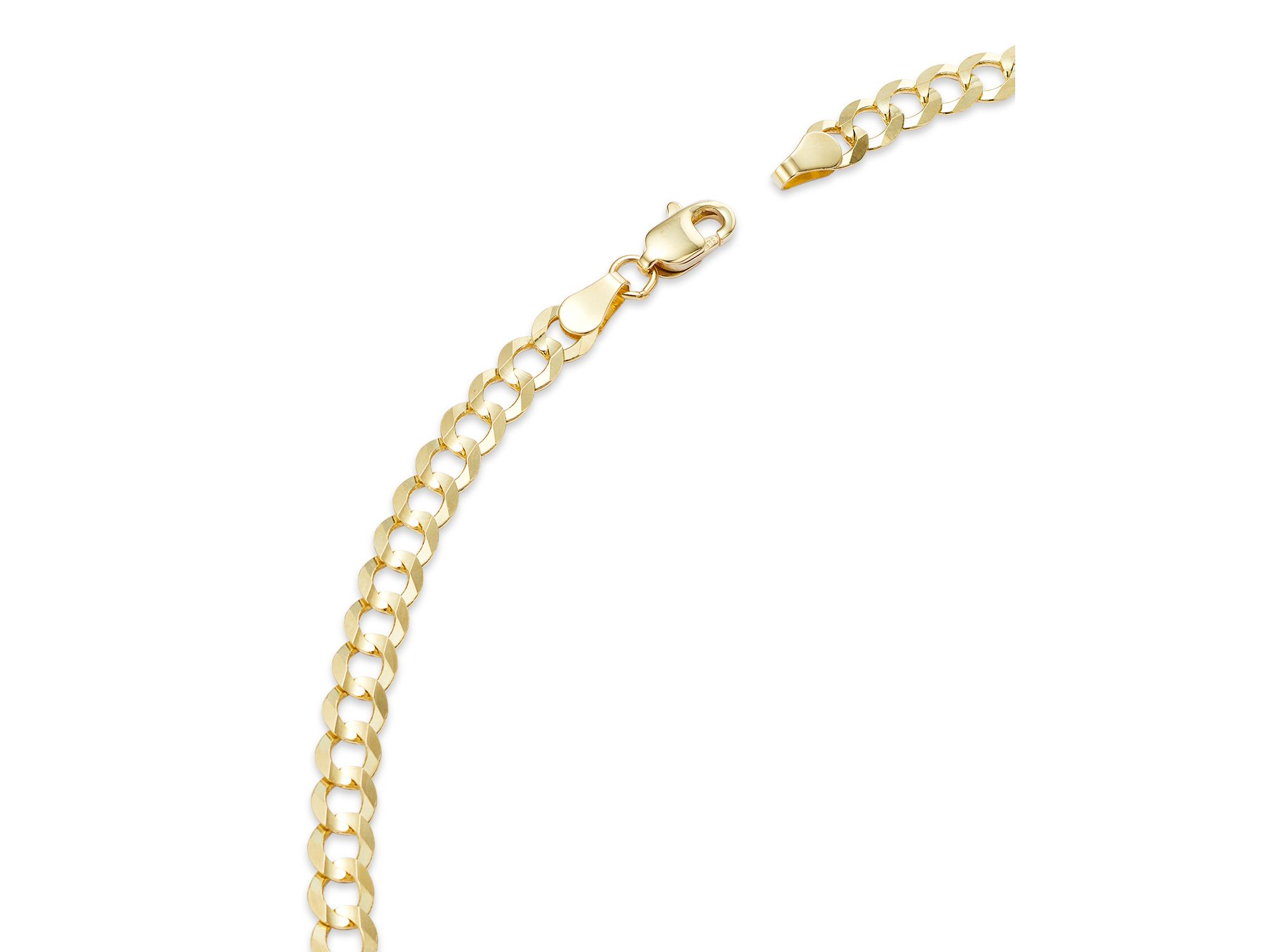 Men's Curb Link Chain Necklace in 14K Yellow Gold, 22" — Image 3