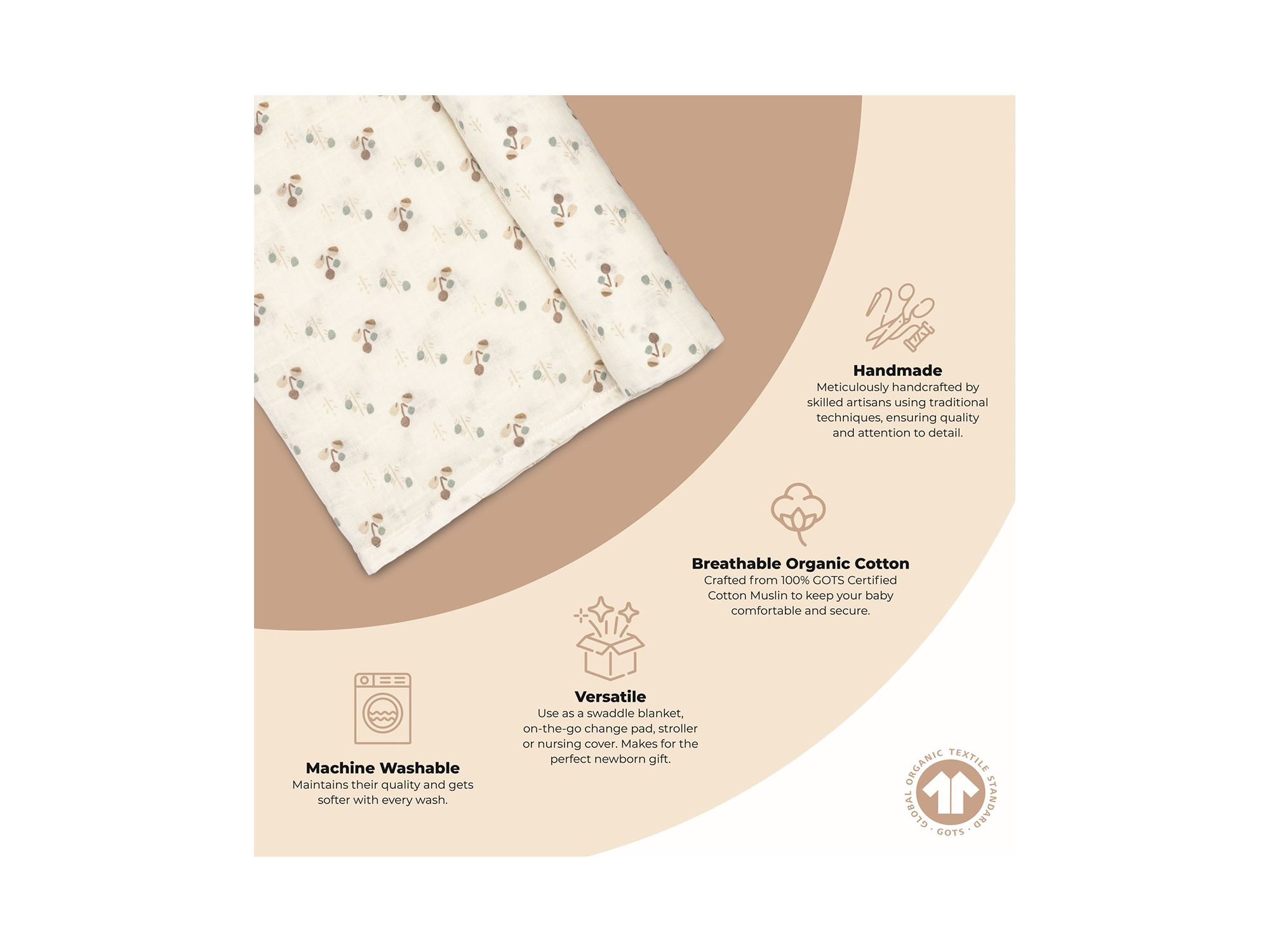 Poppy Single Swaddle Blanket — Image 5