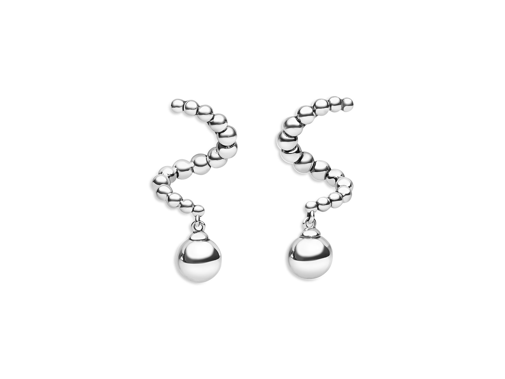 Sterling Caviar Bubbly Beaded Statement Drop Earrings — Image 4