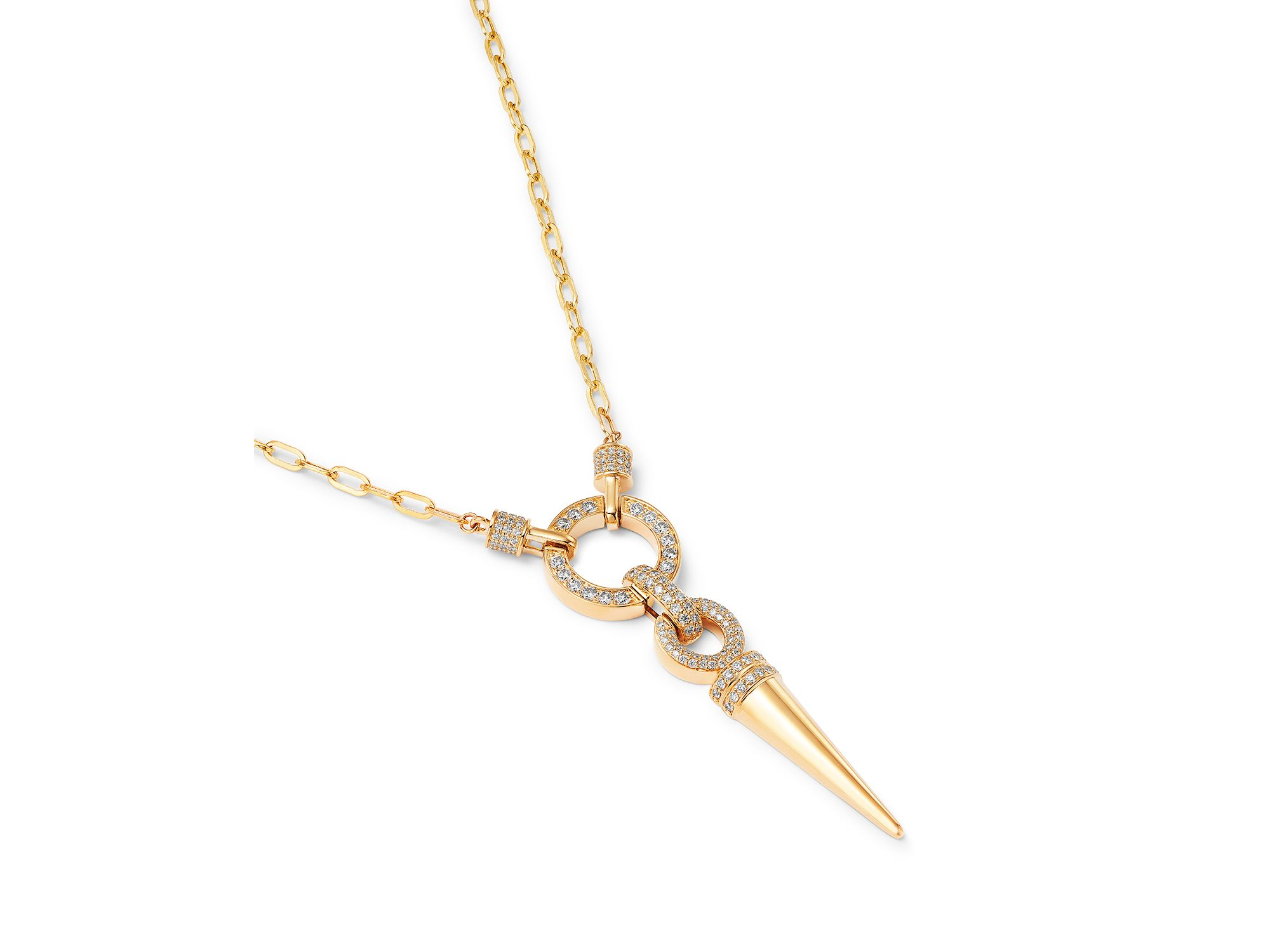 Diamond Spike Statement Necklace in 14K Yellow Gold, 1.0 tcw — Image 3