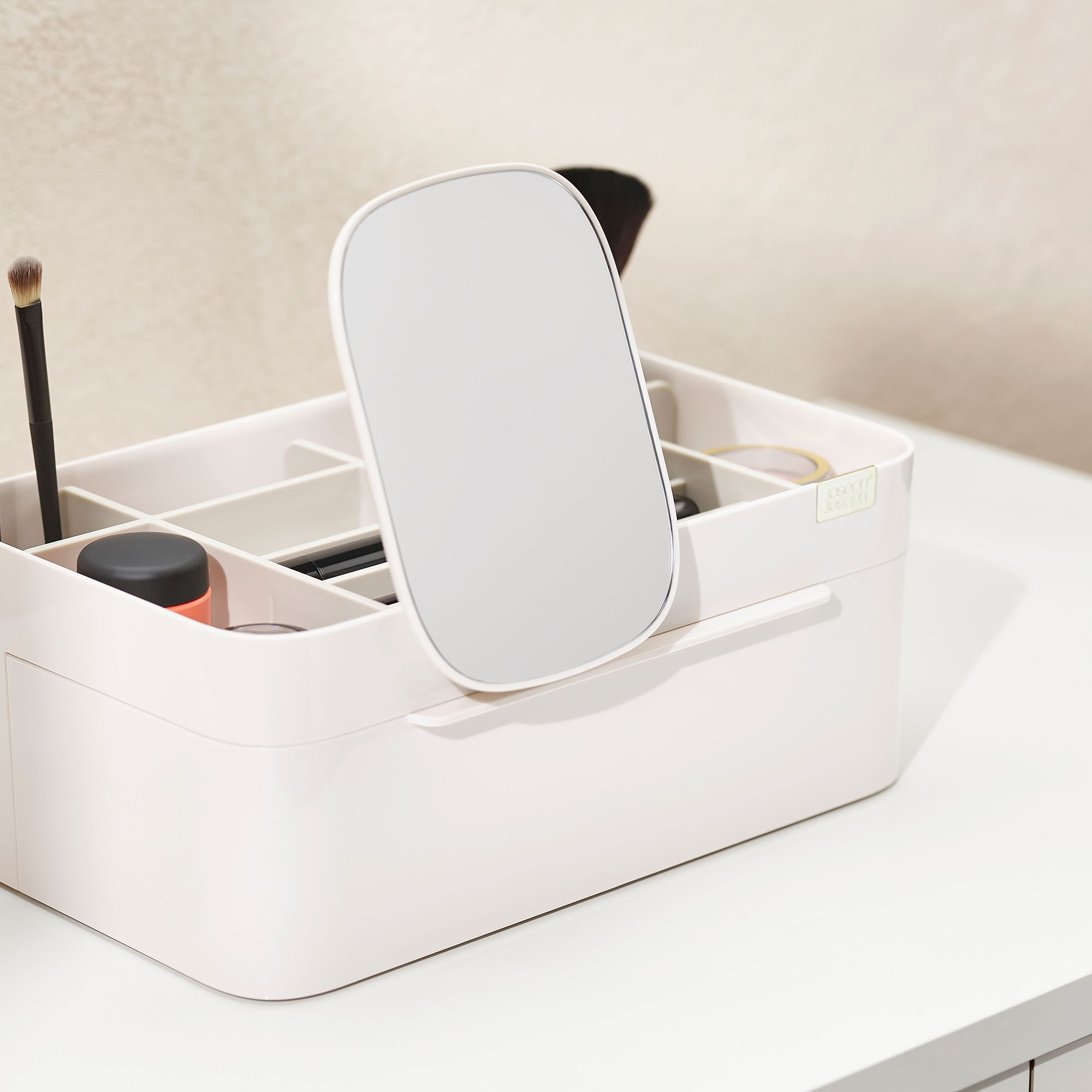 Viva Large Cosmetic Organizer with Removable Mirror, Shell — Image 6