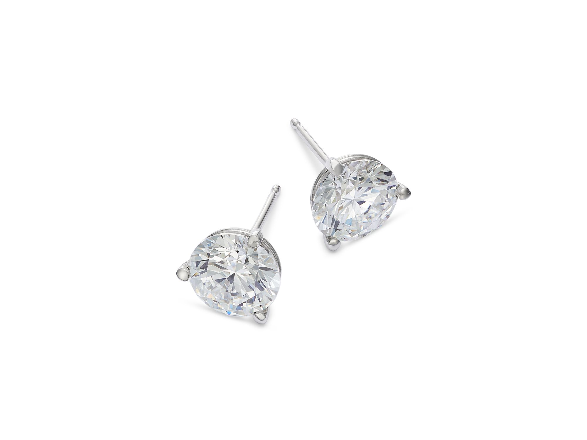 Certified Lab Grown Diamond Martini Set Stud Earrings in 14K White Gold or 14K Yellow Gold, 3.0 tcw — Image 4