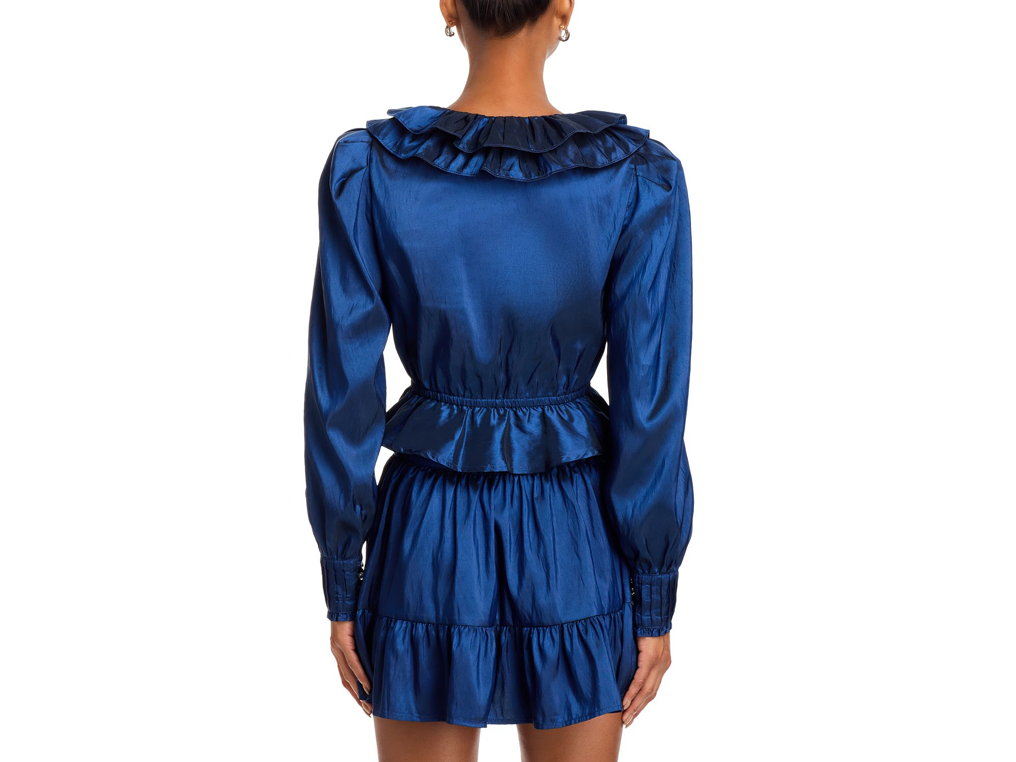 Crinkle Ruffle Collar Long Sleeve Blouse - Exclusive — Image 3