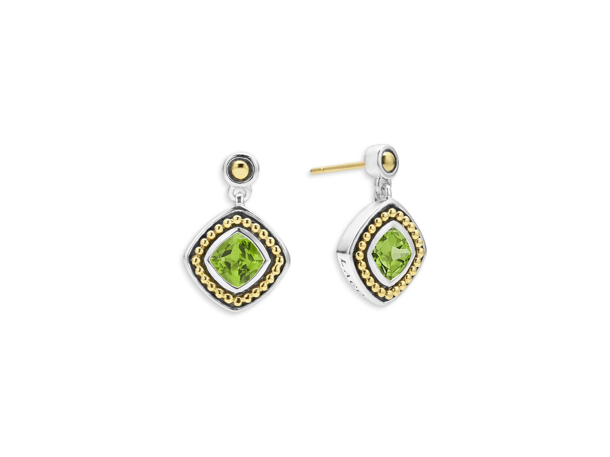 18K Yellow Gold & Sterling Silver Rittenhouse Peridot Drop Earrings — Image 4