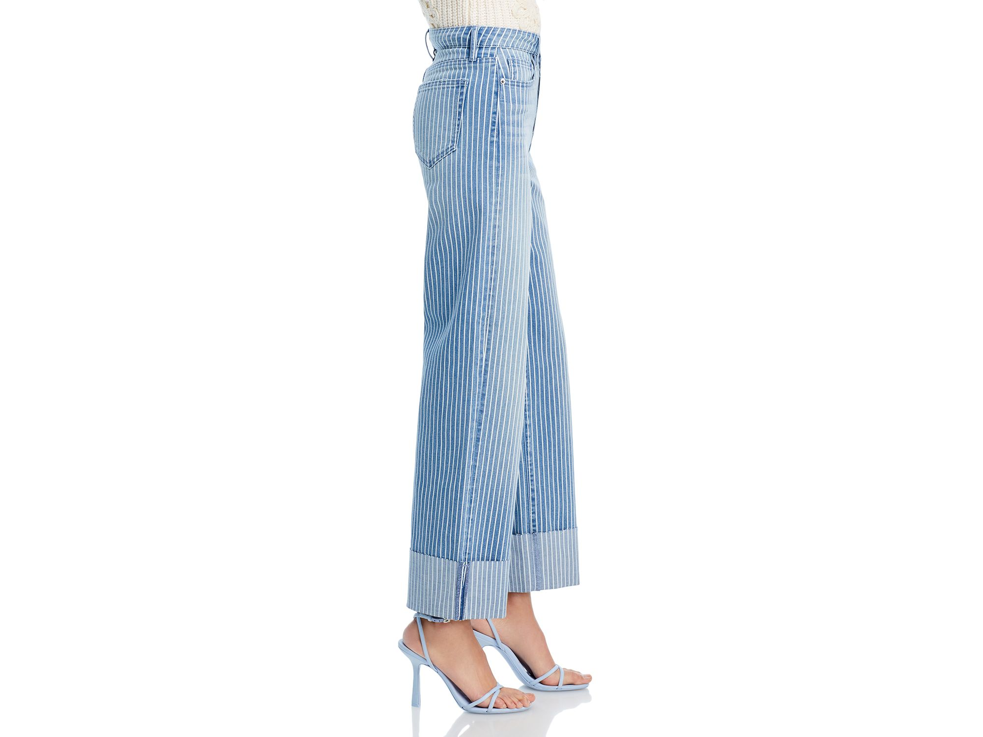 Striped Cuffed Dad Jeans in Medium Wash - Exclusive — Image 7
