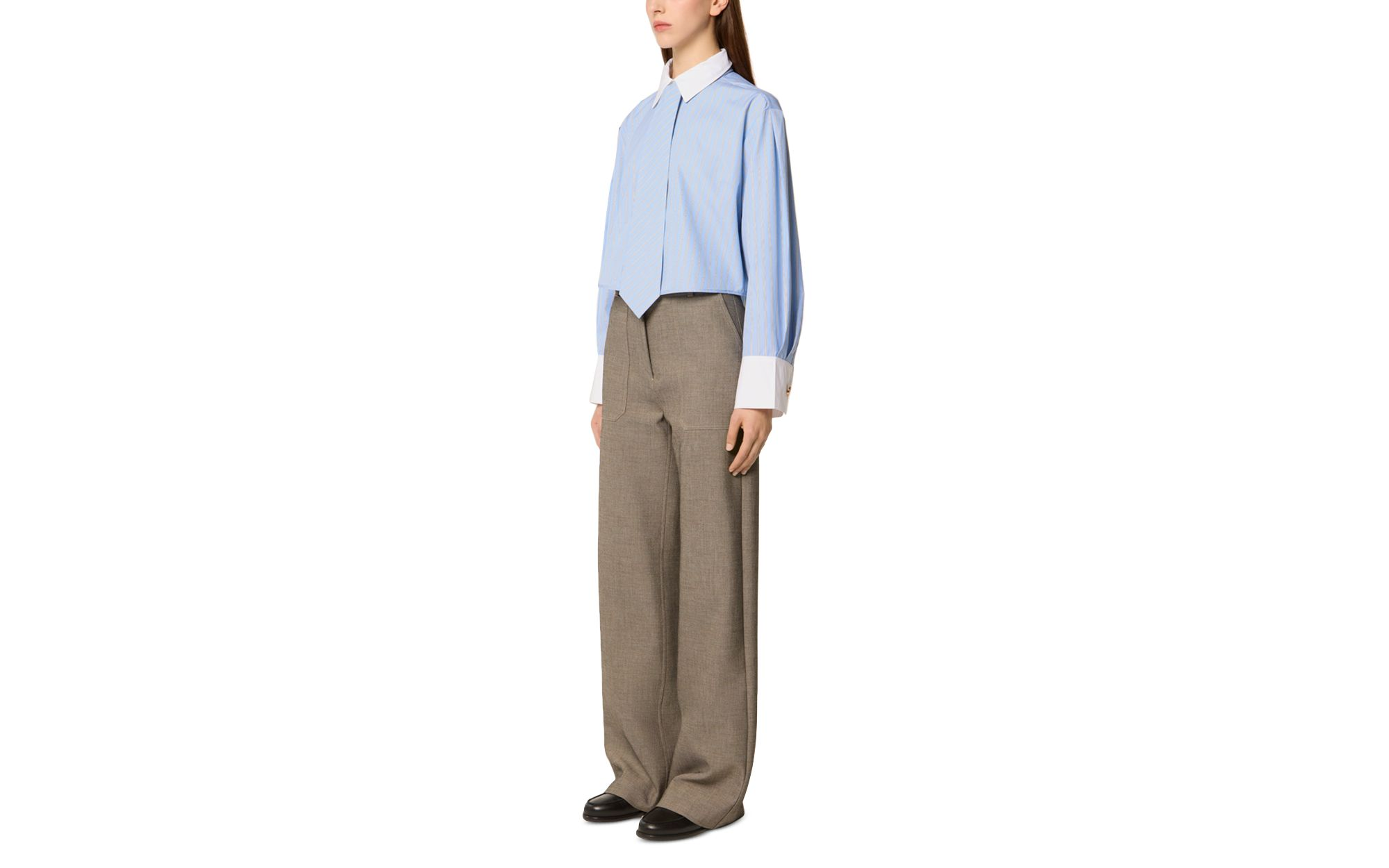Cropped Shirt with Tie — Image 8