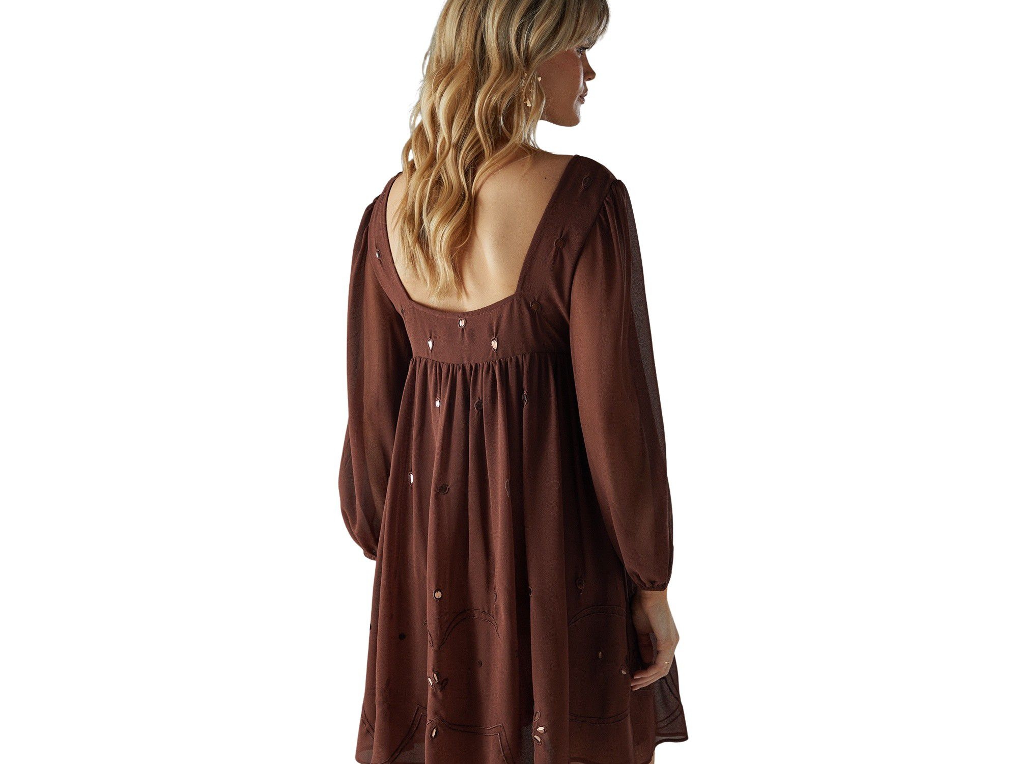 Hand Embellished Square Neck Mini Dress — Image 4